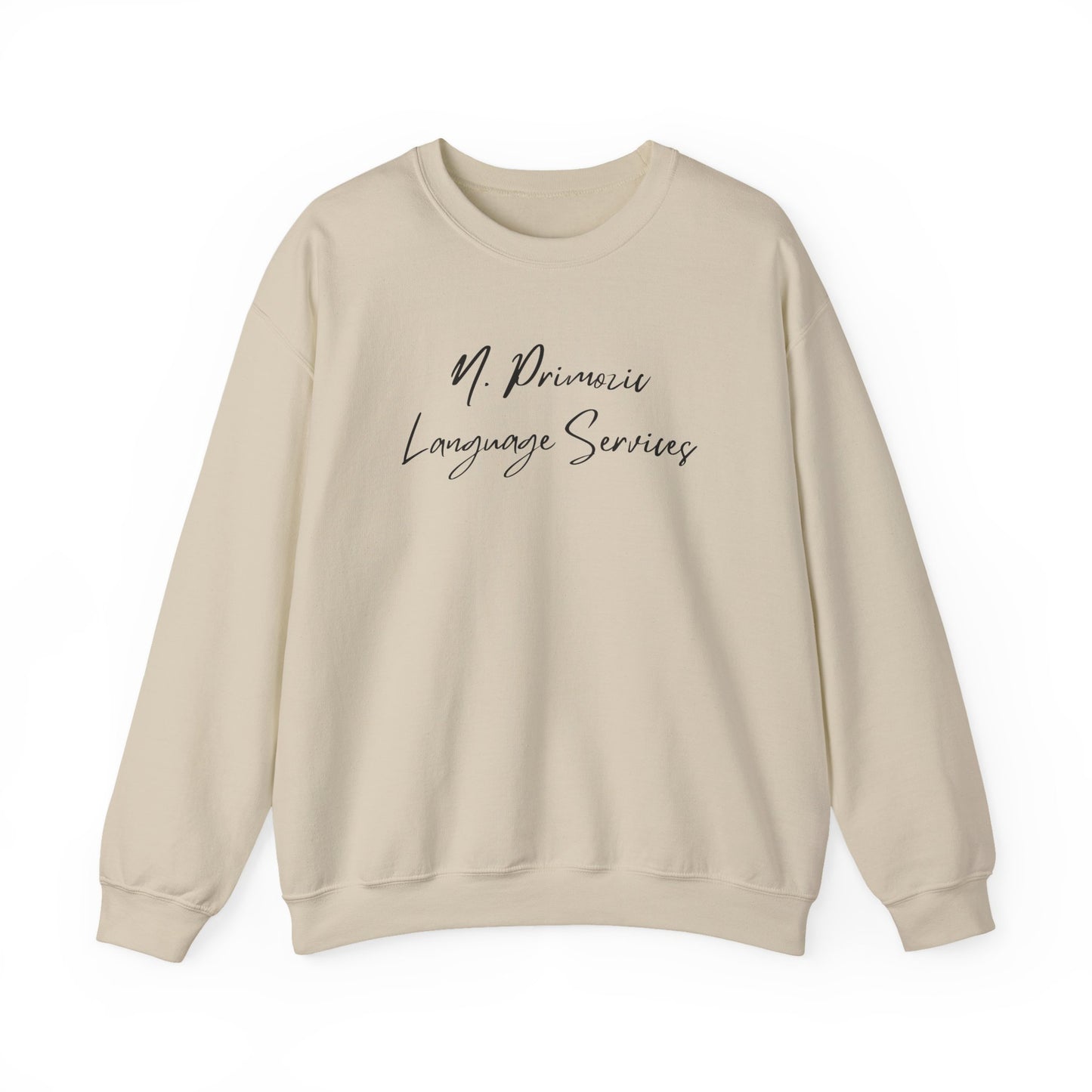 N. Primozic Language Services Sweatshirt Black Font