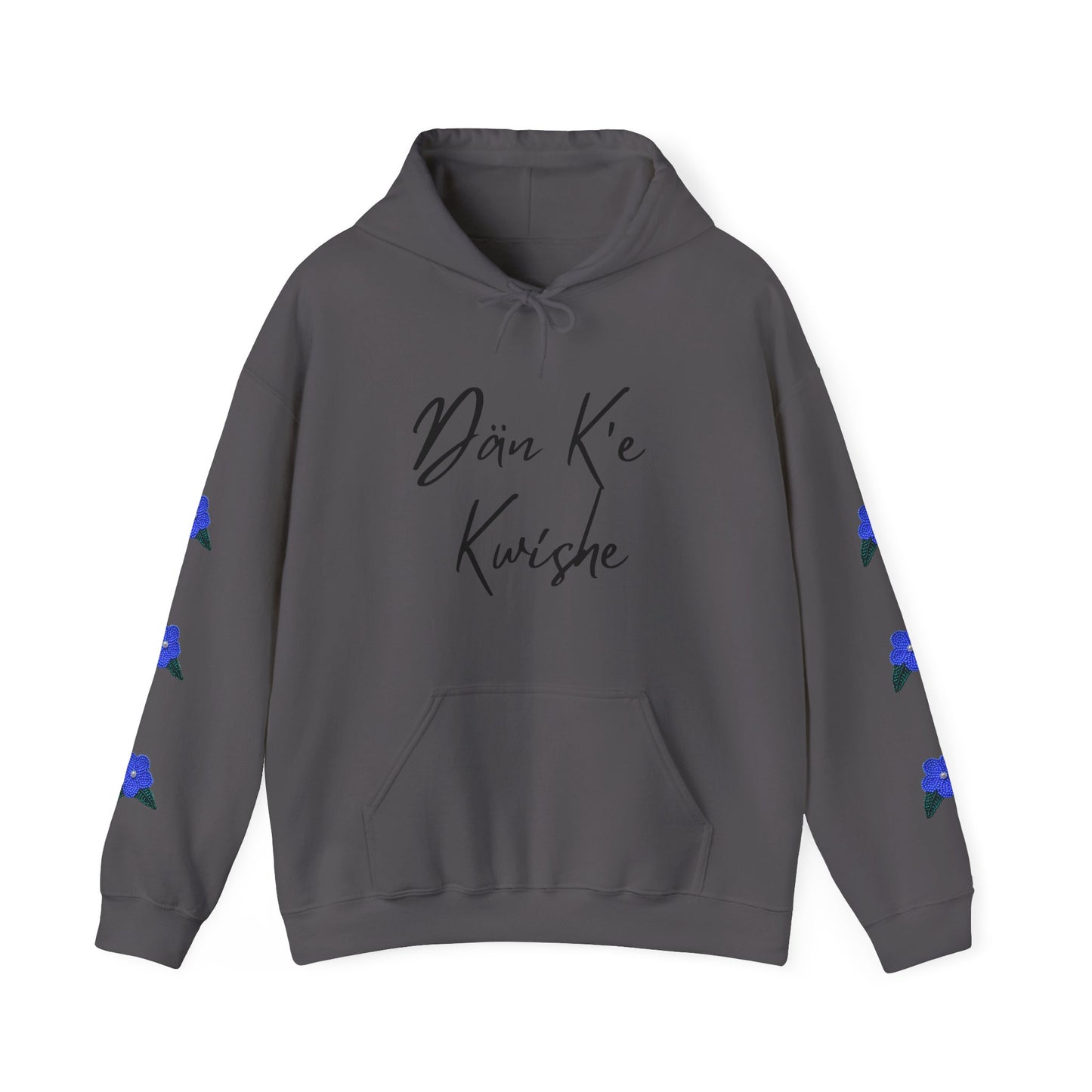 "I Speak Southern Tutchone" Blue Flower Hoodie