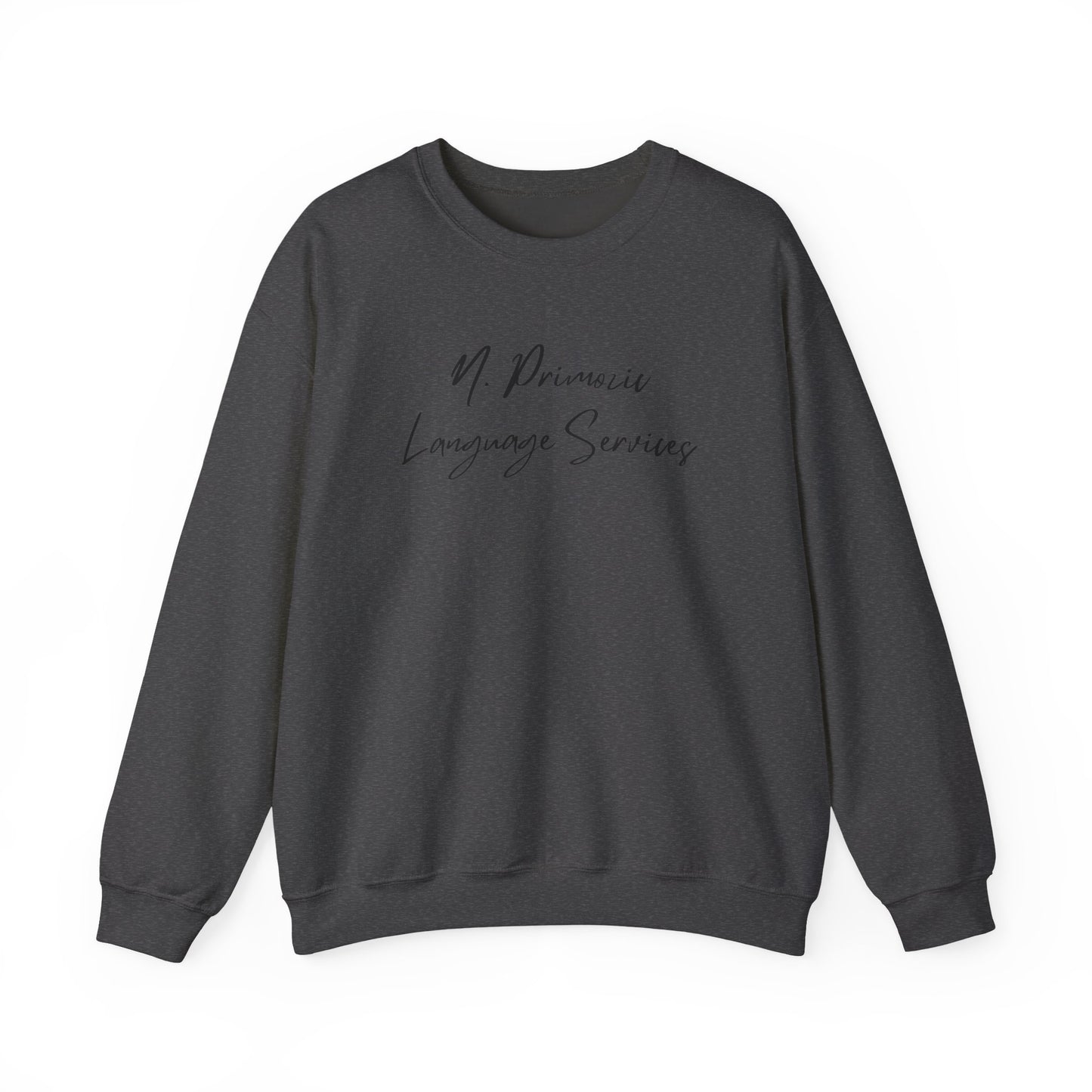N. Primozic Language Services Sweatshirt Black Font