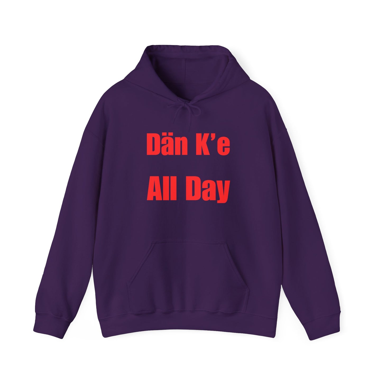 Dän K’e All Day Bold Hoodie Red Font