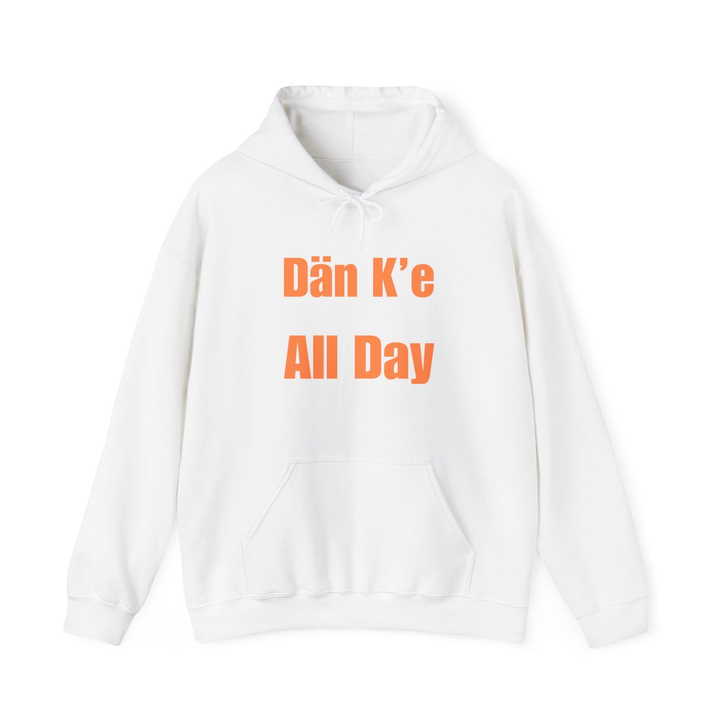 Dän K’e All Day Bold Hoodie Orange Font