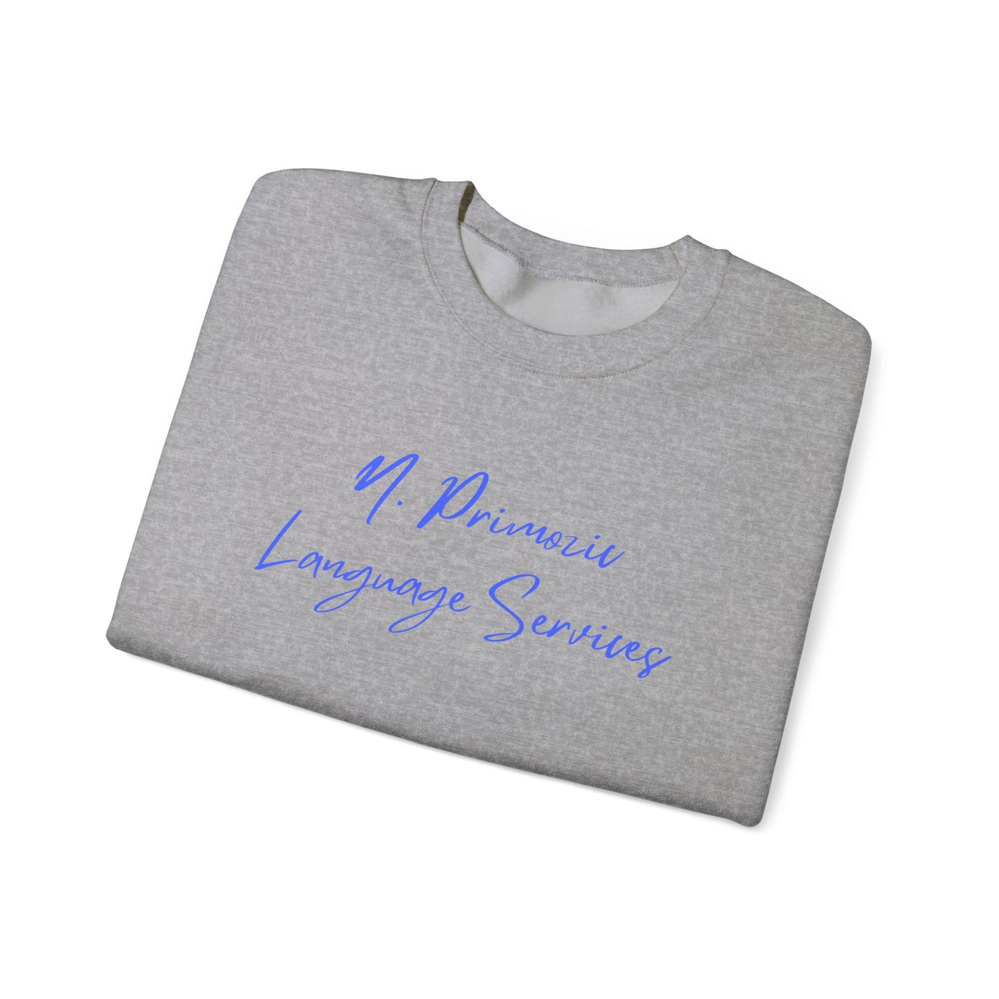 N. Primozic Language Services Sweatshirt Blue Font
