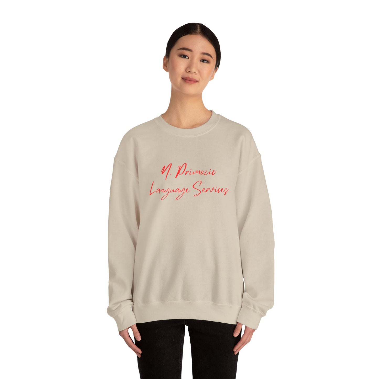 N. Primozic Language Services Sweatshirt Red Font