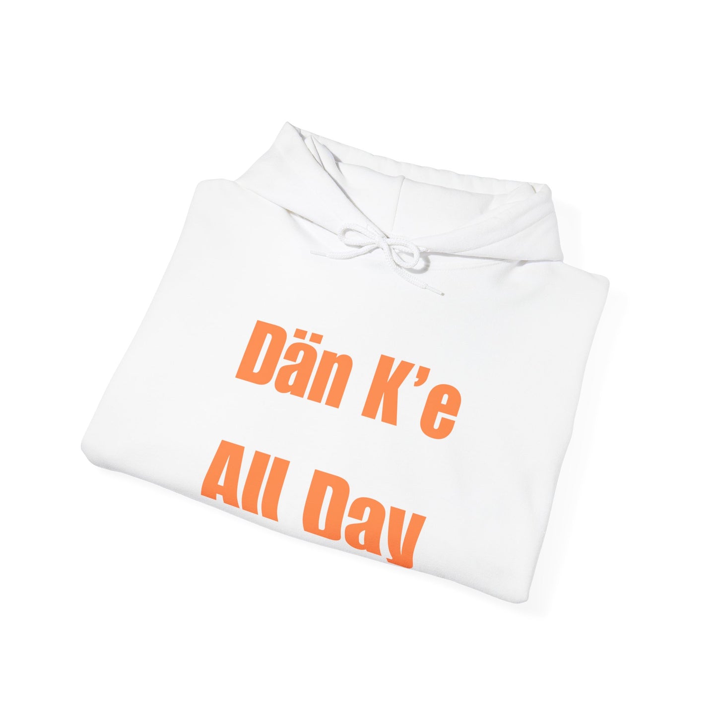 Dän K’e All Day Bold Hoodie Orange Font