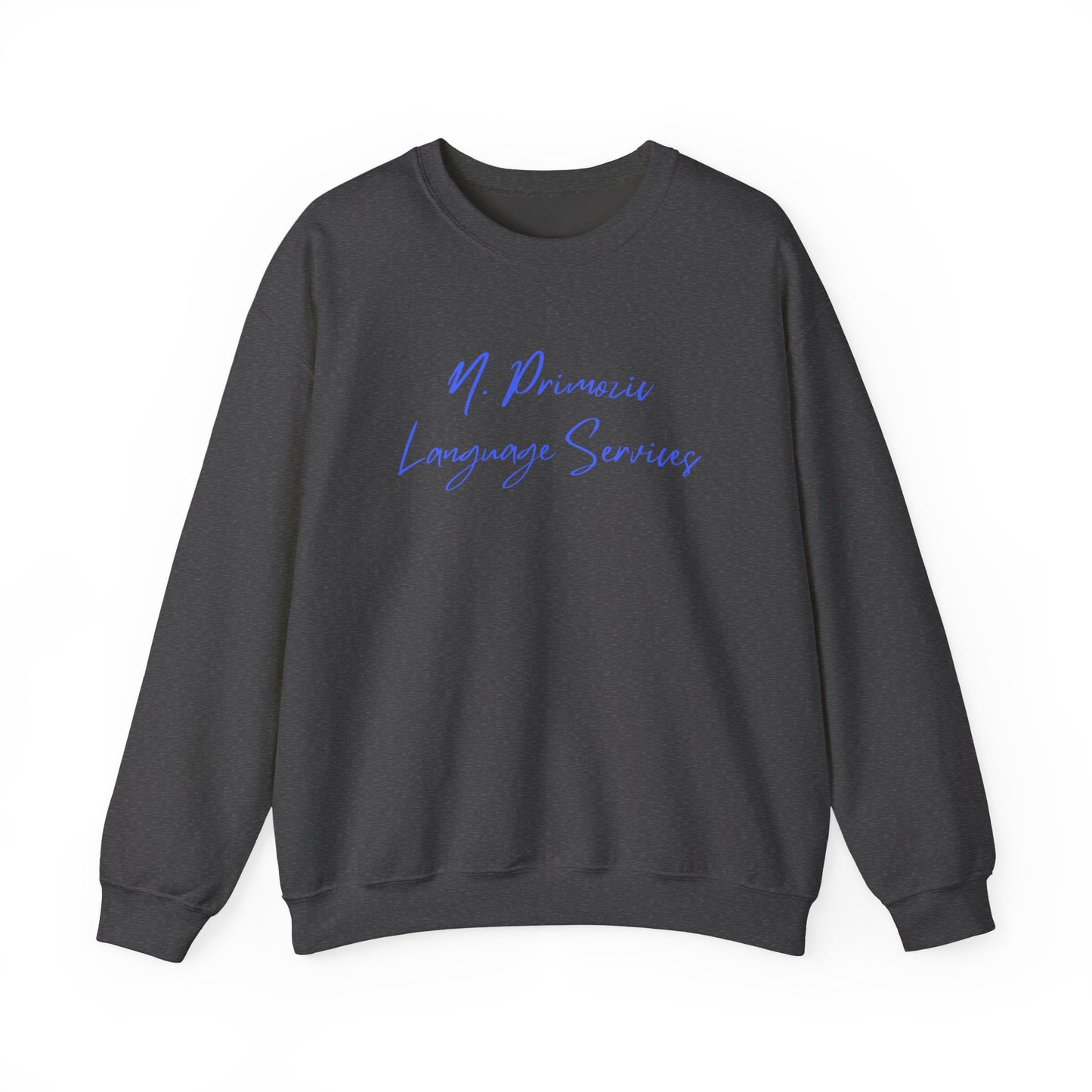 N. Primozic Language Services Sweatshirt Blue Font