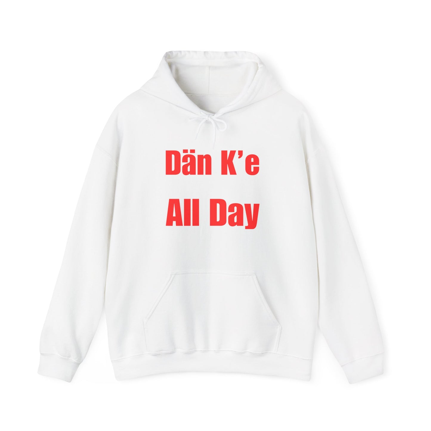 Dän K’e All Day Bold Hoodie Red Font