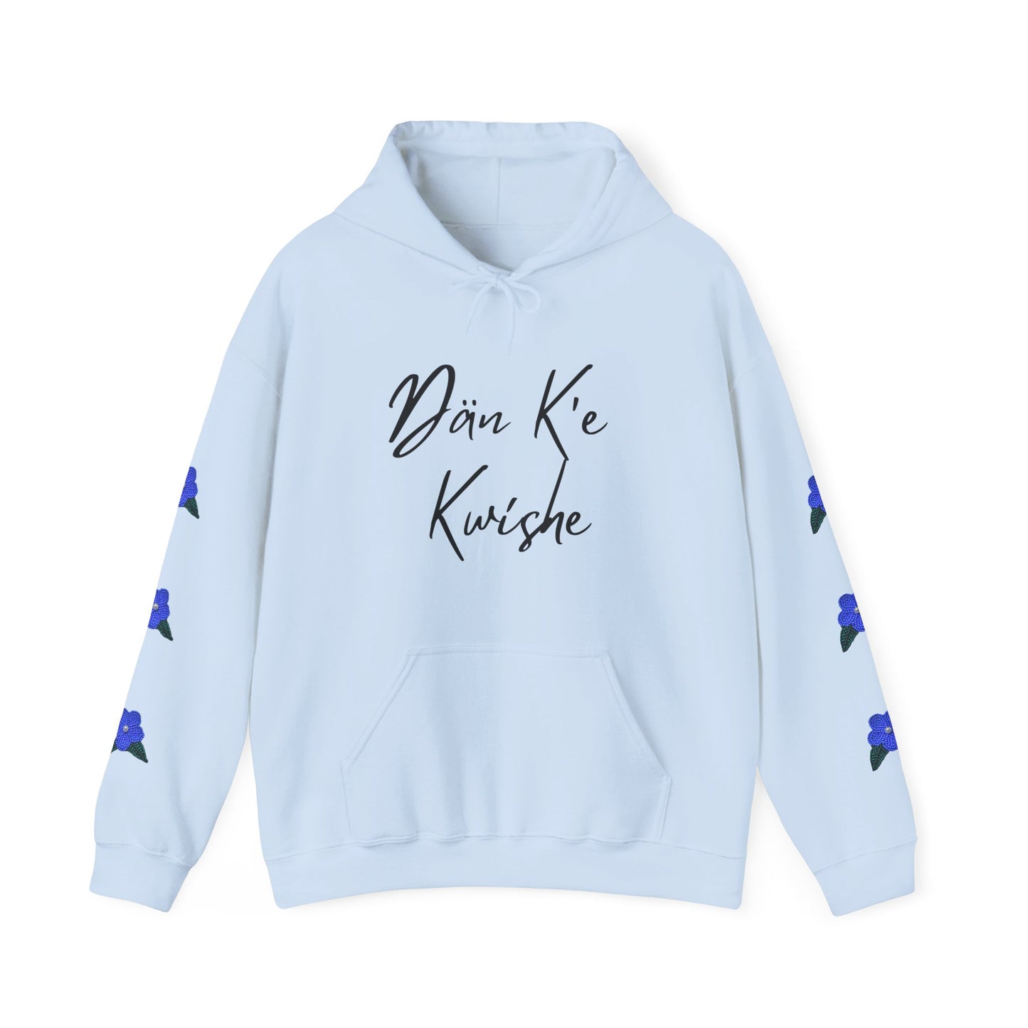 "I Speak Southern Tutchone" Blue Flower Hoodie