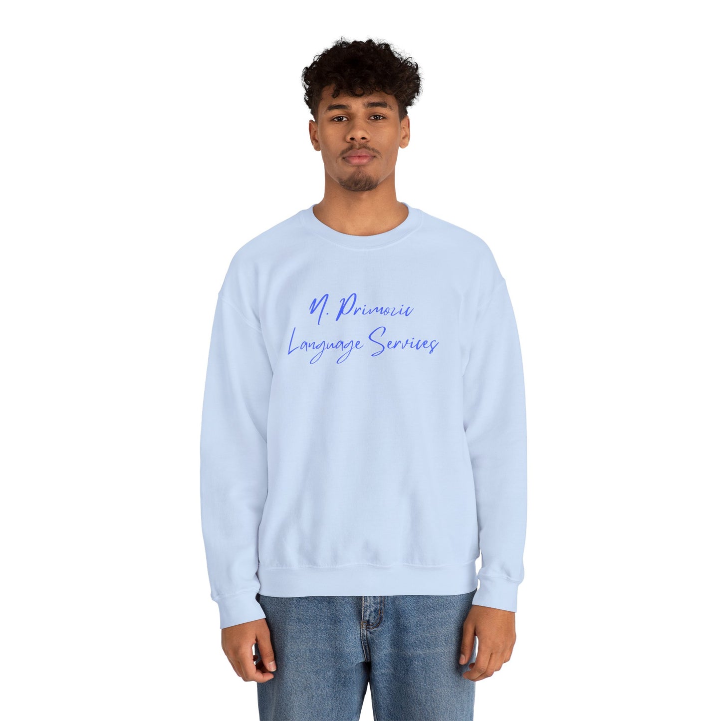 N. Primozic Language Services Sweatshirt Blue Font