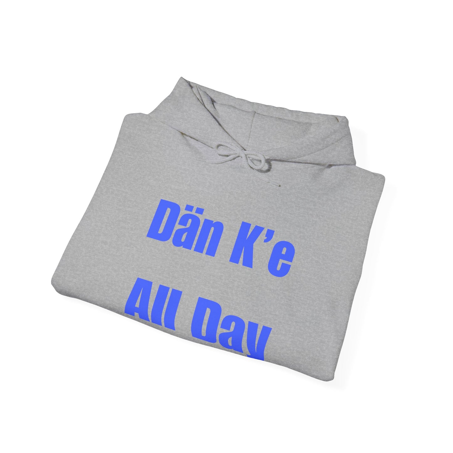 Dän K’e All Day Bold Hoodie Blue font