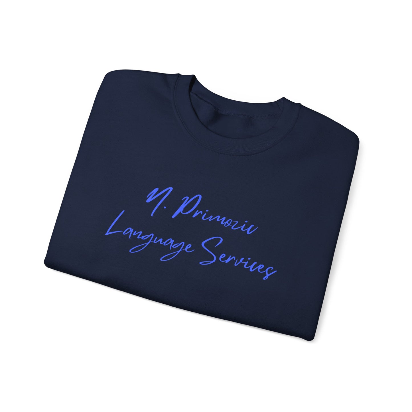 N. Primozic Language Services Sweatshirt Blue Font