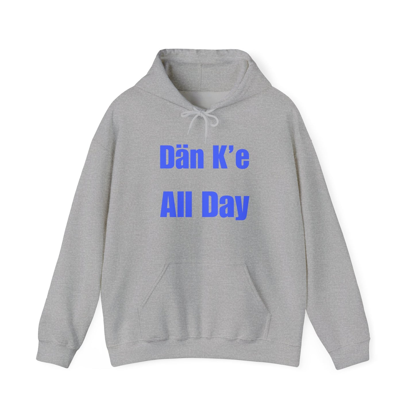 Dän K’e All Day Bold Hoodie Blue font