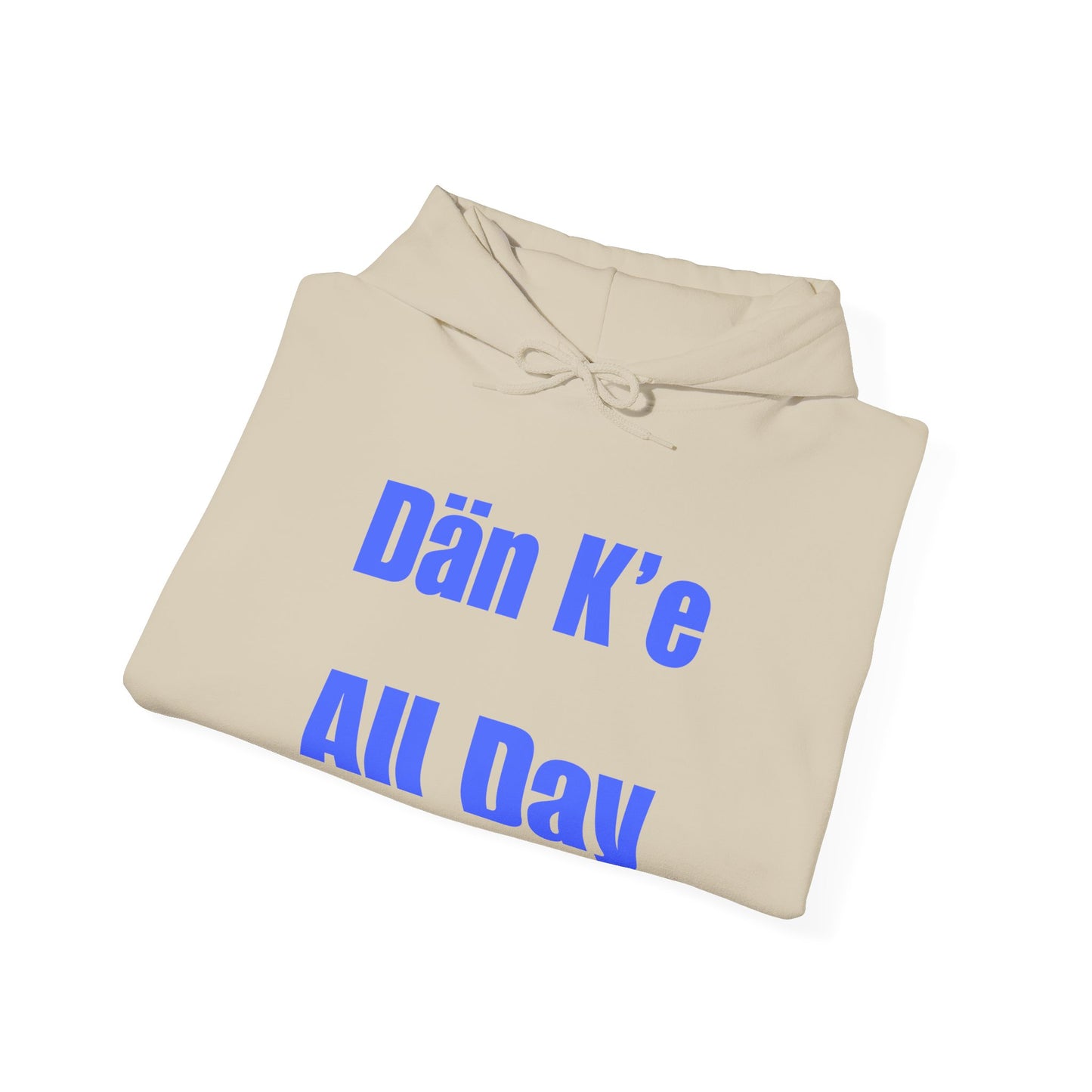 Dän K’e All Day Bold Hoodie Blue font