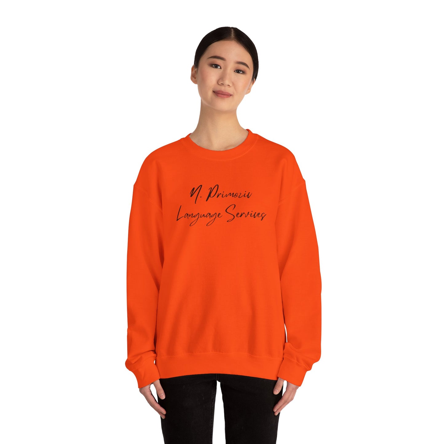 N. Primozic Language Services Sweatshirt Black Font