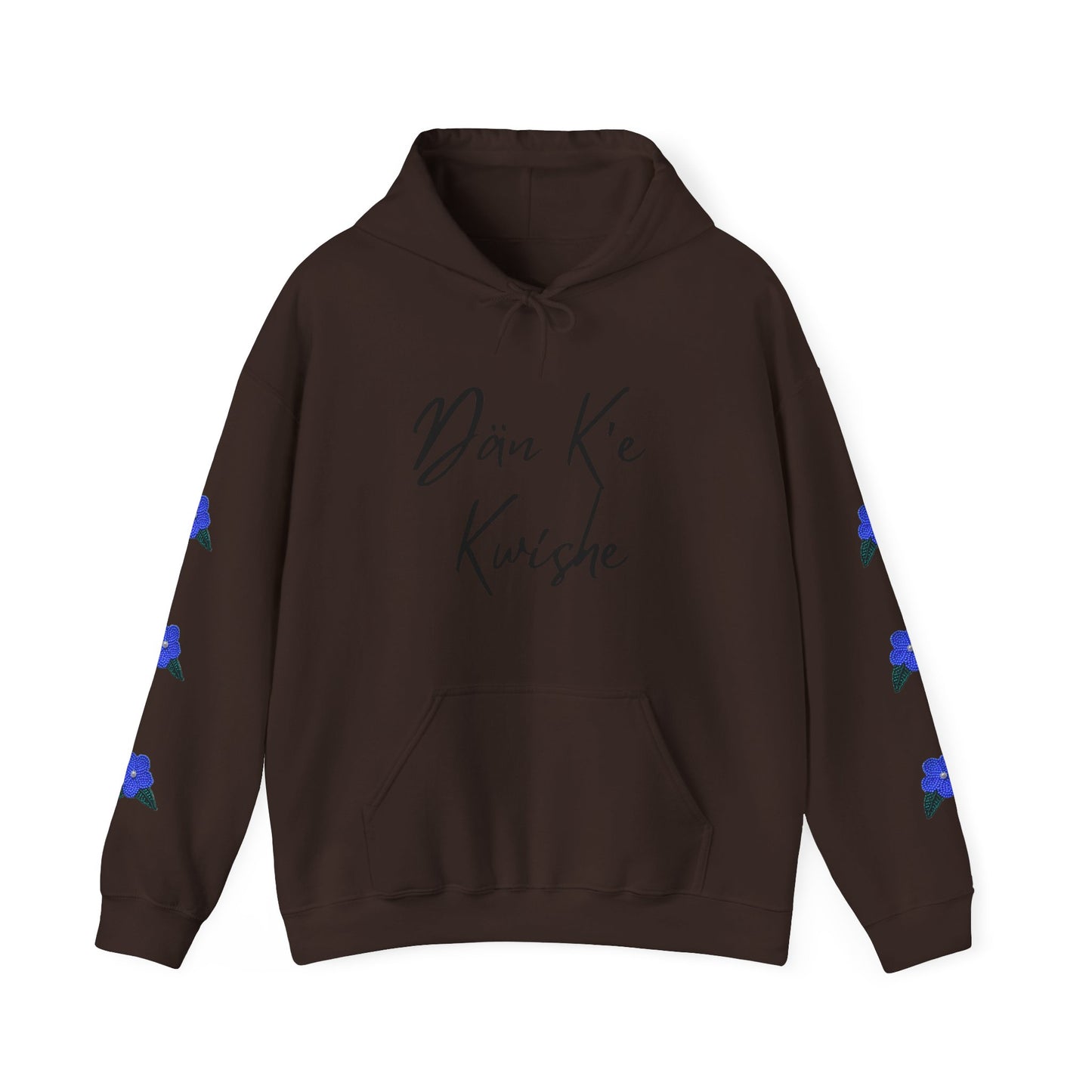 "I Speak Southern Tutchone" Blue Flower Hoodie