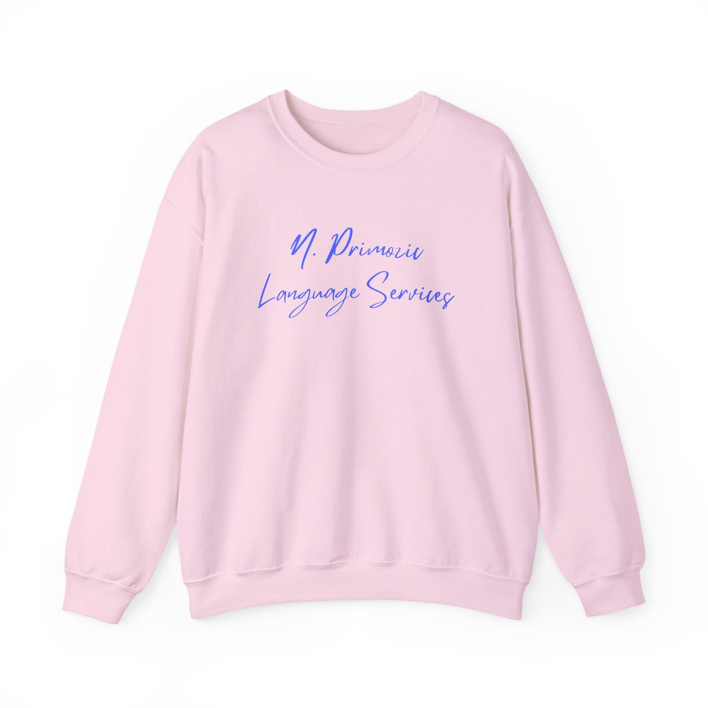 N. Primozic Language Services Sweatshirt Blue Font