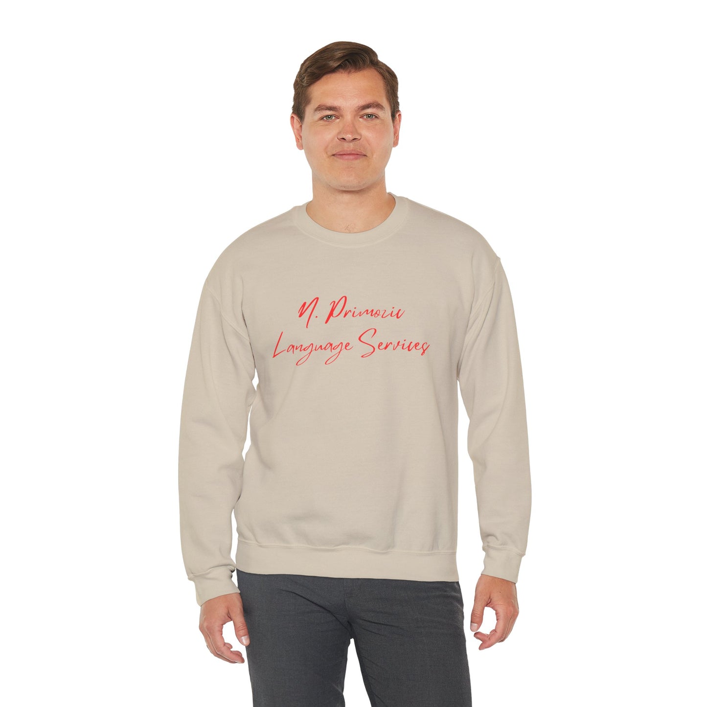 N. Primozic Language Services Sweatshirt Red Font