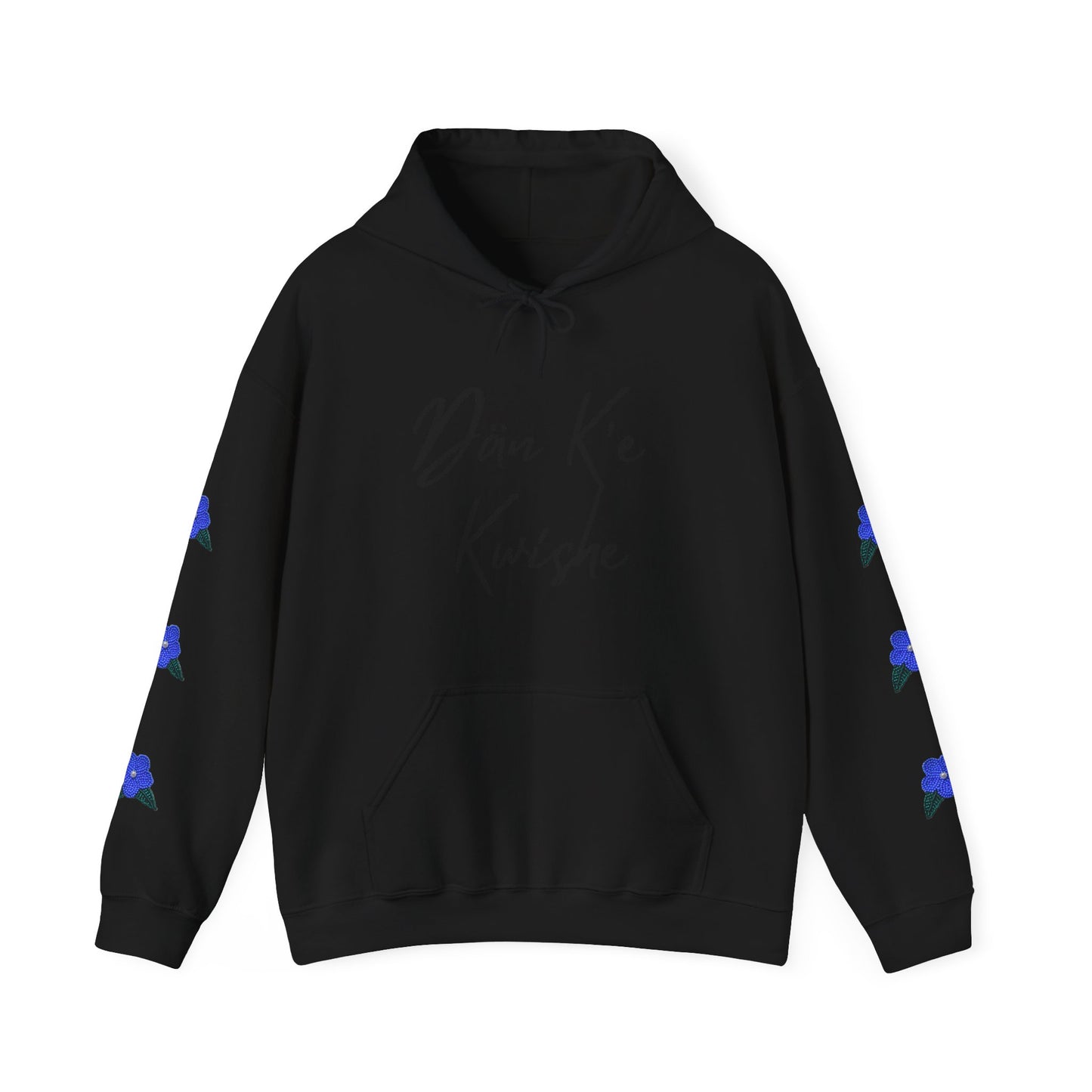 "I Speak Southern Tutchone" Blue Flower Hoodie