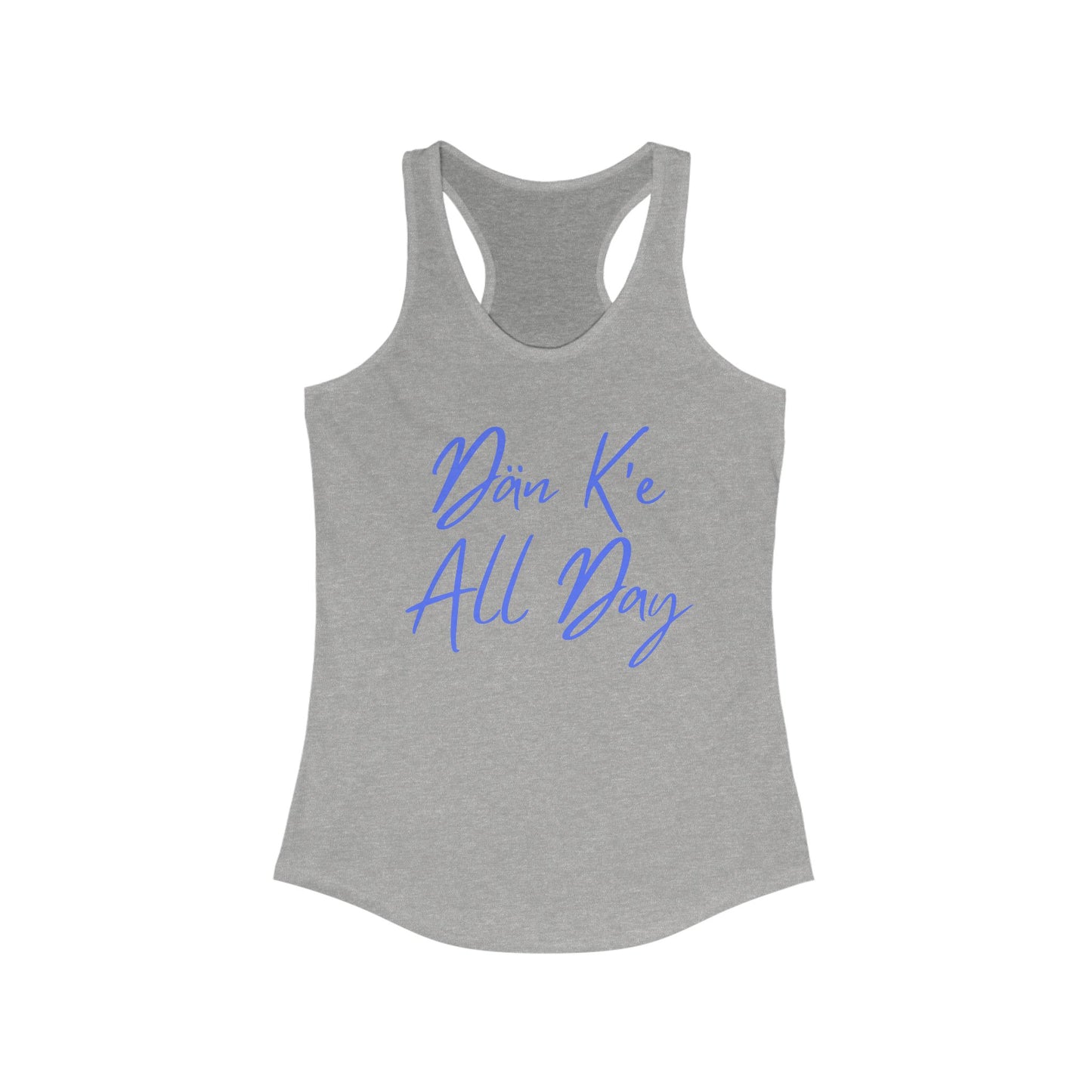 Dän K’e All Day Tank Blue Font