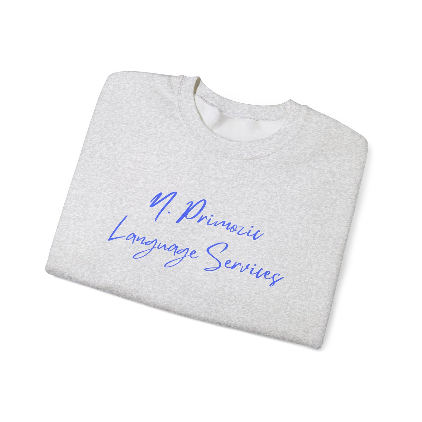 N. Primozic Language Services Sweatshirt Blue Font