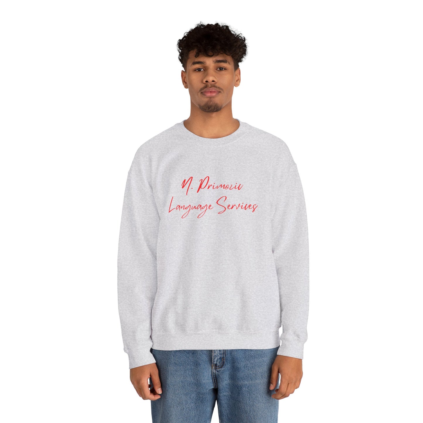 N. Primozic Language Services Sweatshirt Red Font