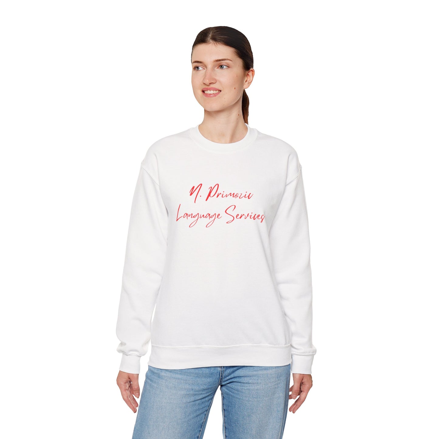 N. Primozic Language Services Sweatshirt Red Font