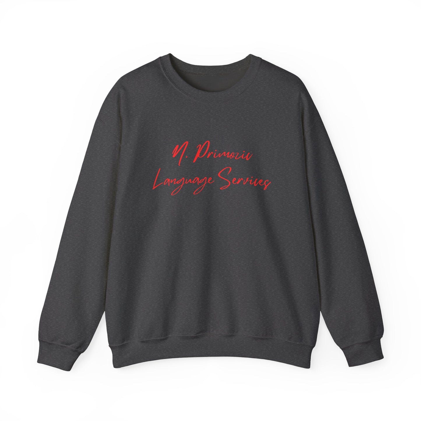 N. Primozic Language Services Sweatshirt Red Font