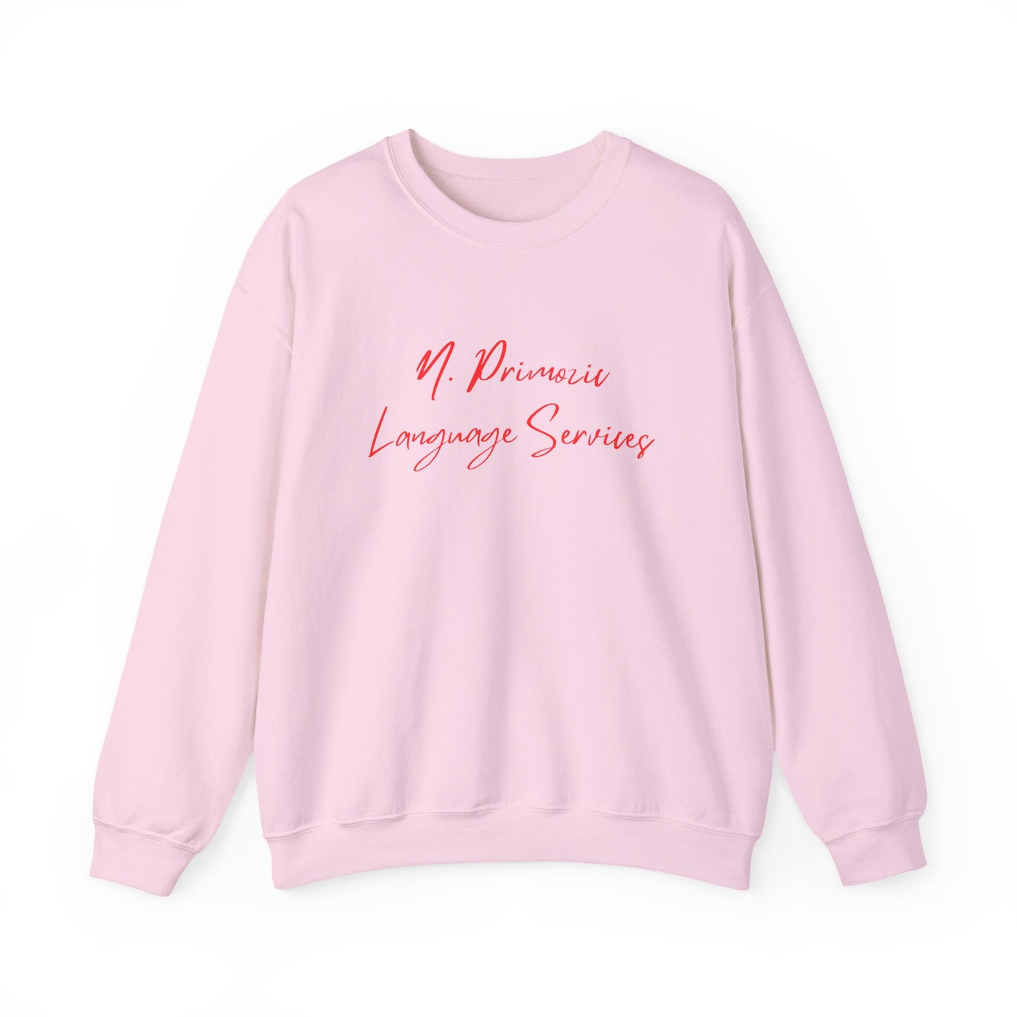 N. Primozic Language Services Sweatshirt Red Font