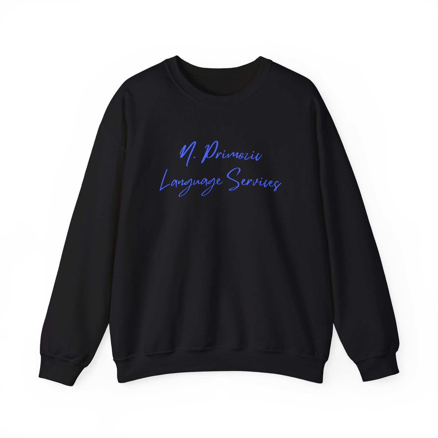N. Primozic Language Services Sweatshirt Blue Font