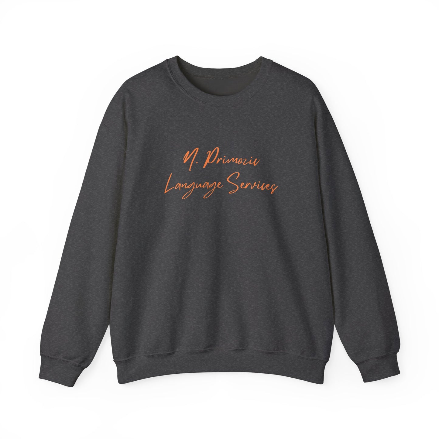 N. Primozic Language Services Sweatshirt Orange Font