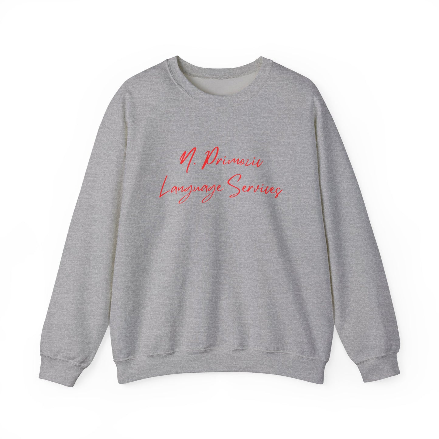N. Primozic Language Services Sweatshirt Red Font
