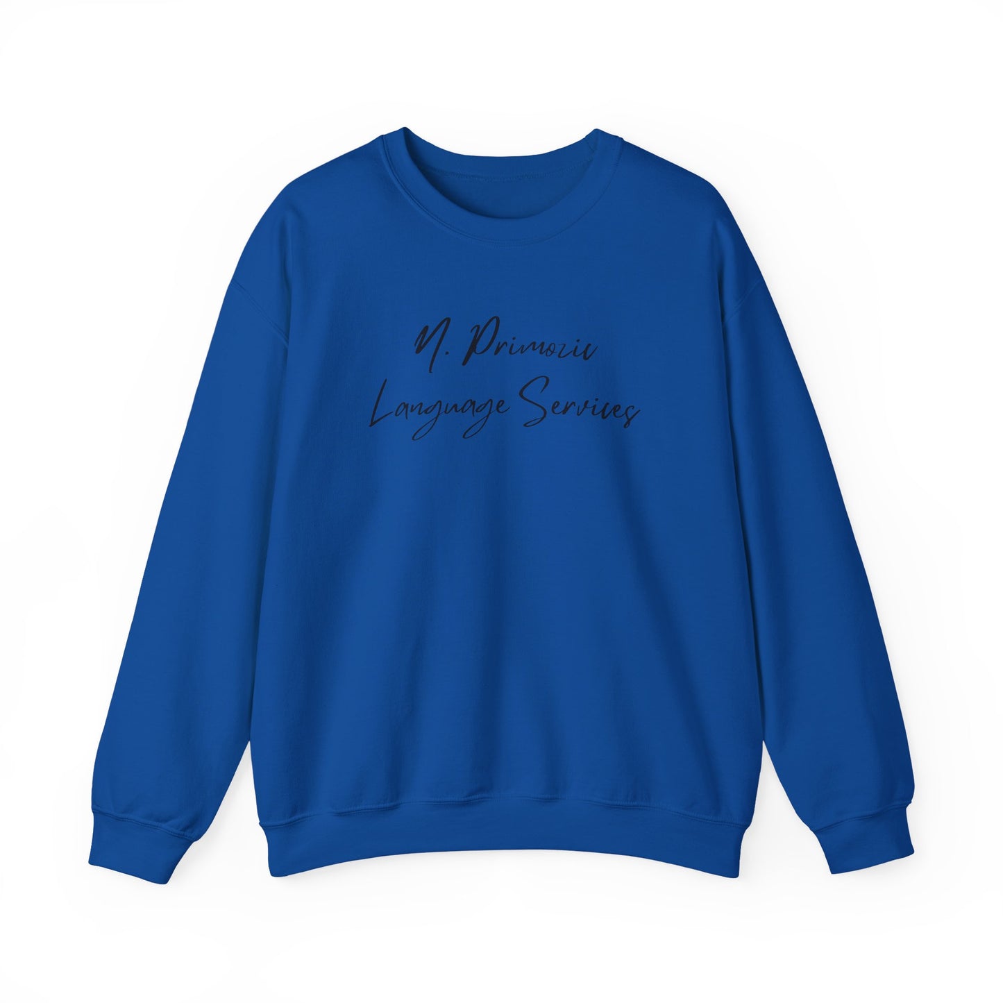 N. Primozic Language Services Sweatshirt Black Font