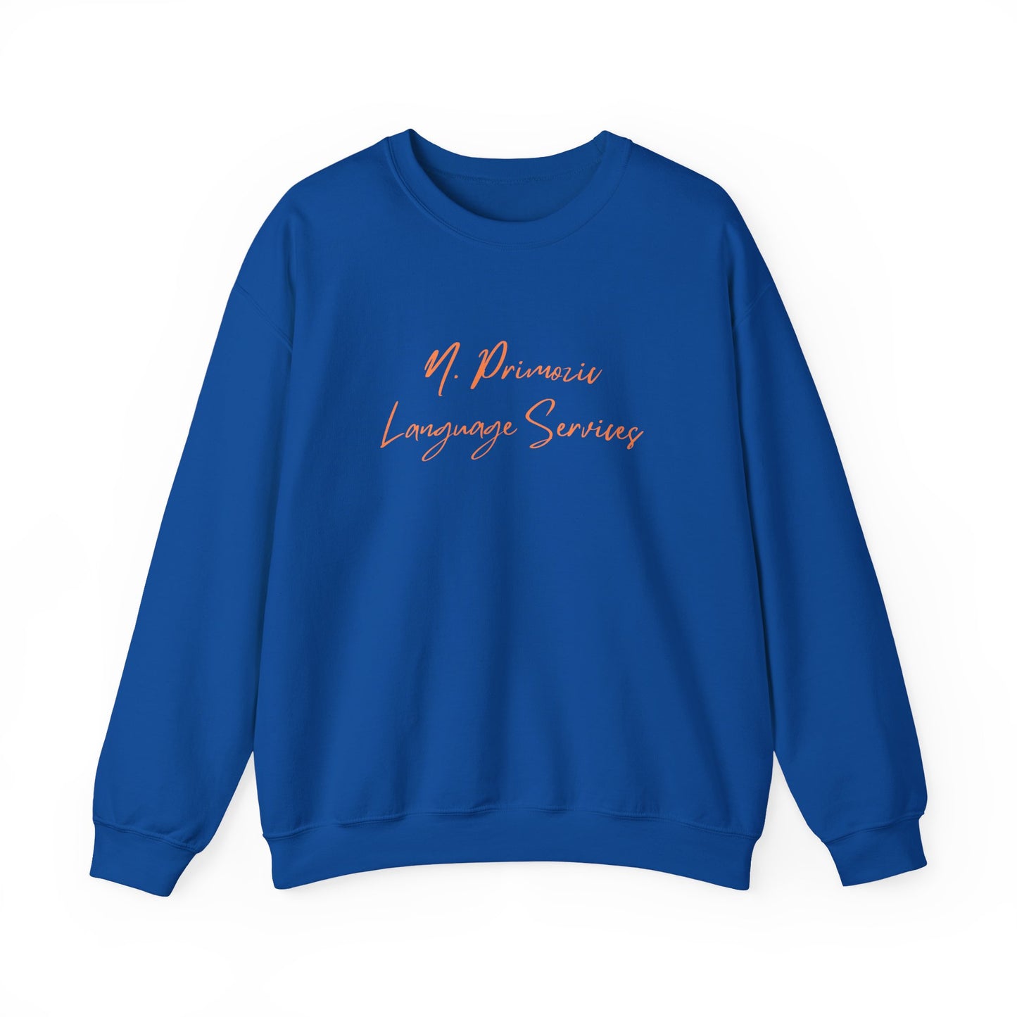 N. Primozic Language Services Sweatshirt Orange Font