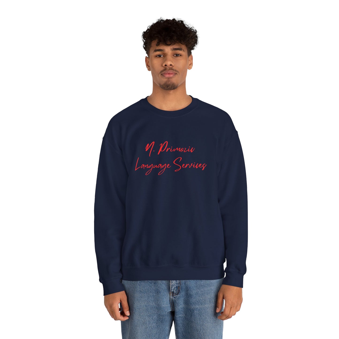 N. Primozic Language Services Sweatshirt Red Font
