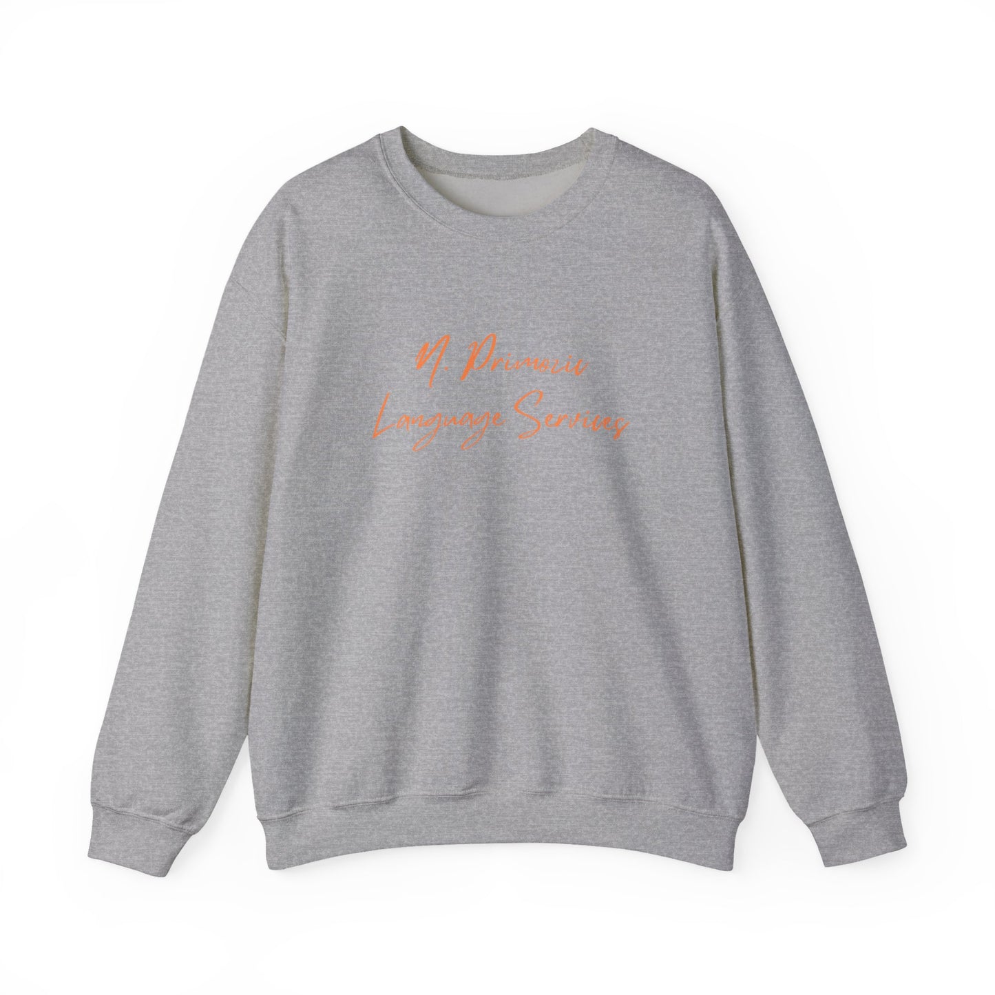 N. Primozic Language Services Sweatshirt Orange Font