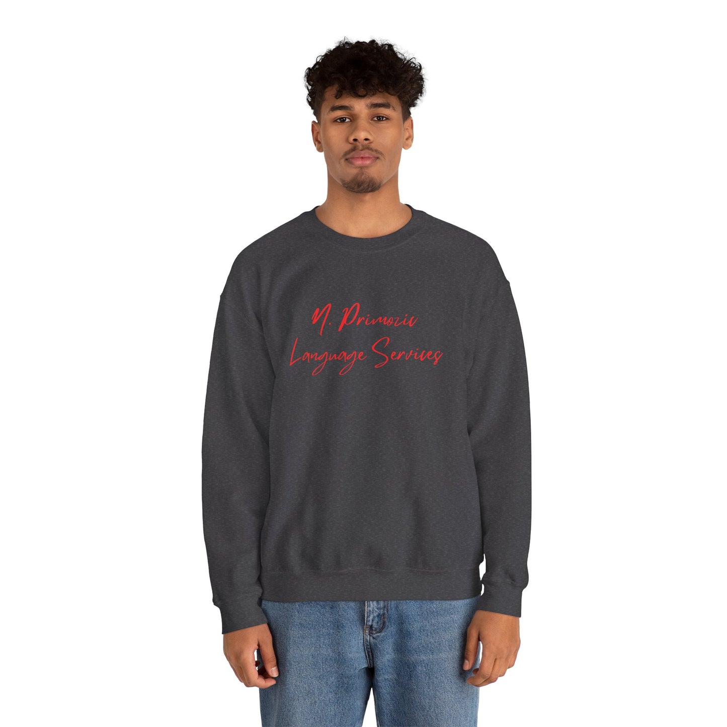 N. Primozic Language Services Sweatshirt Red Font