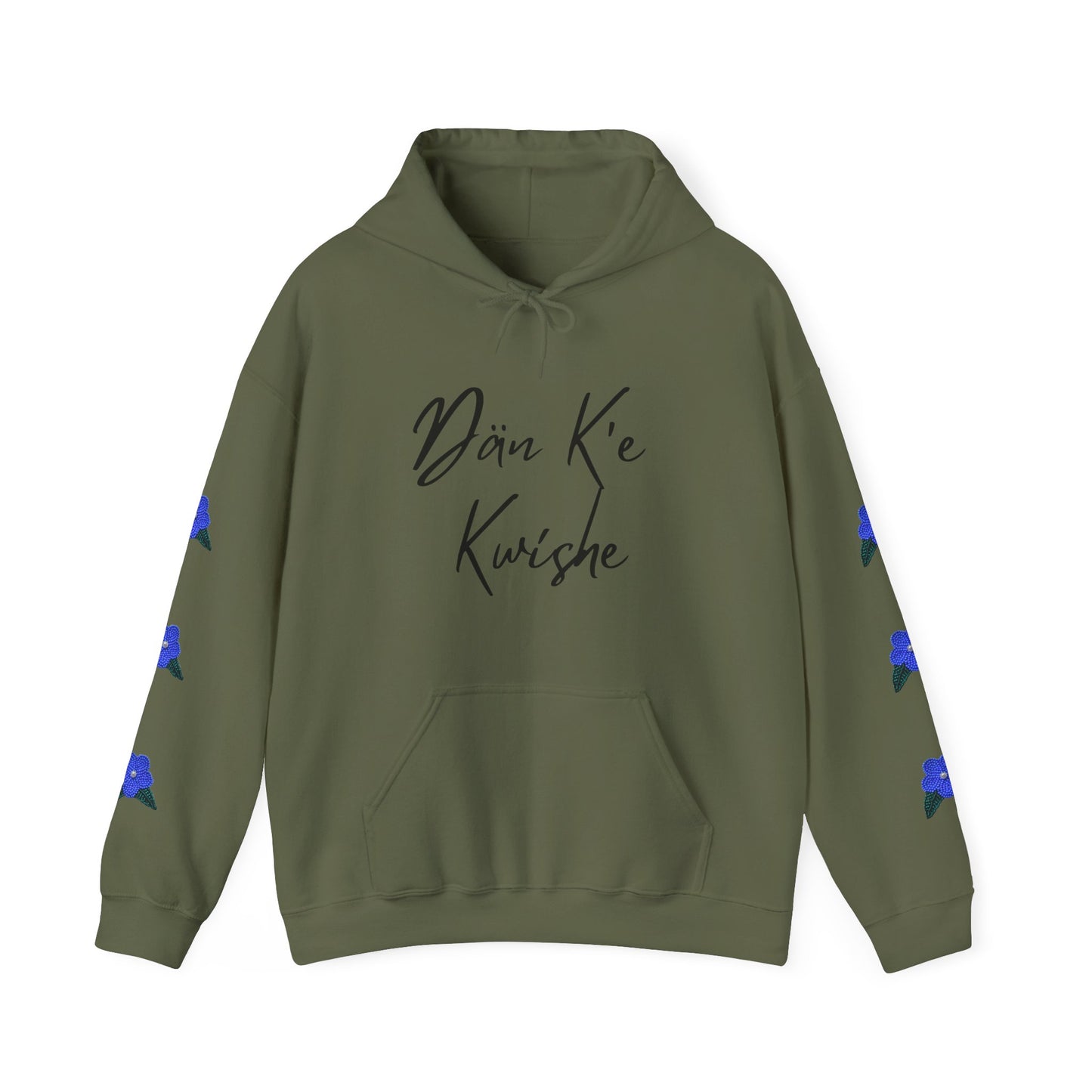 "I Speak Southern Tutchone" Blue Flower Hoodie