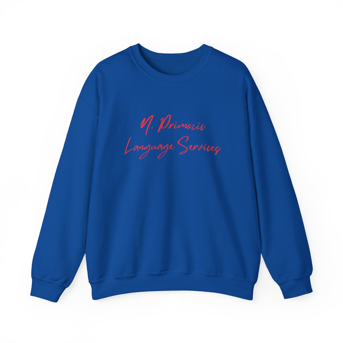 N. Primozic Language Services Sweatshirt Red Font