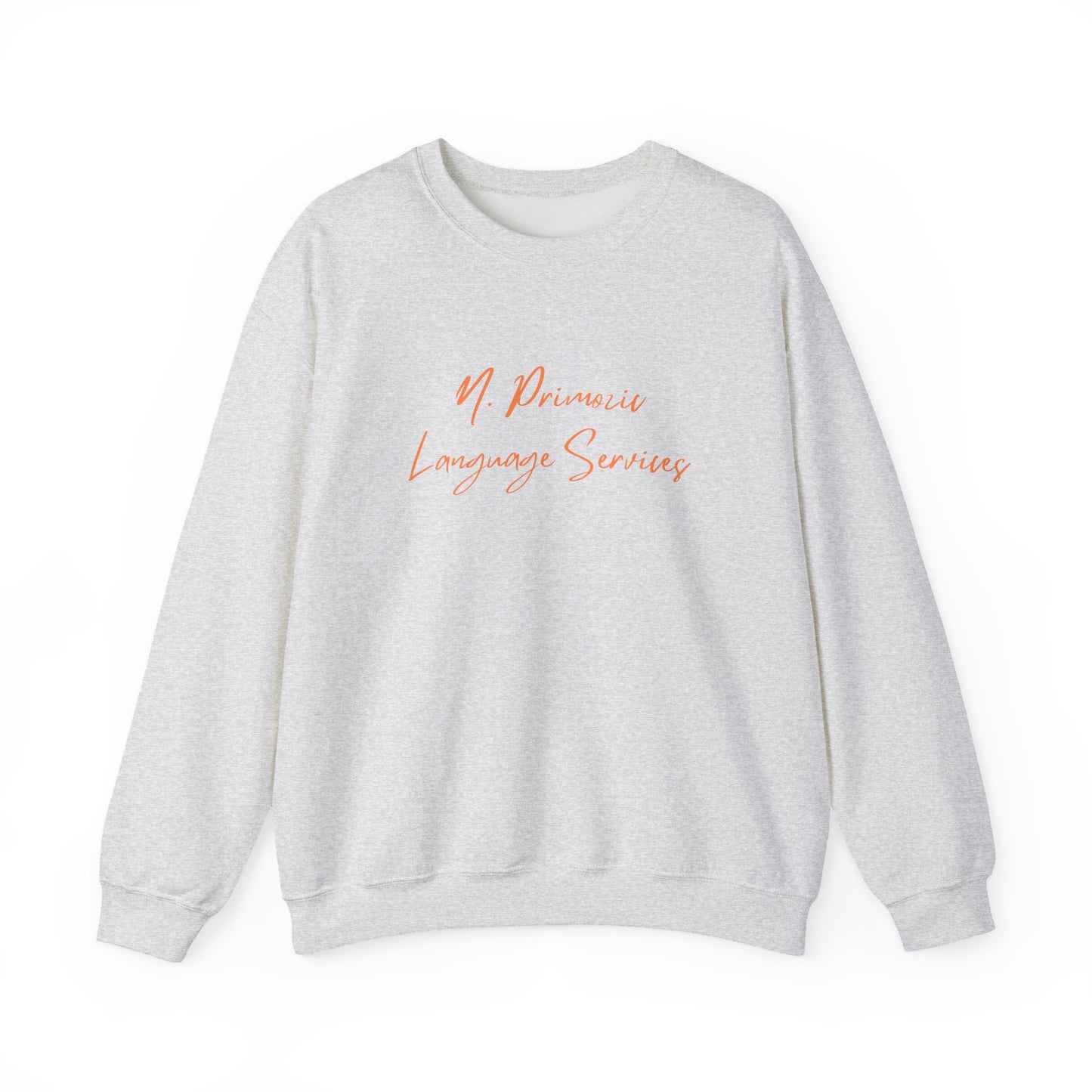N. Primozic Language Services Sweatshirt Orange Font