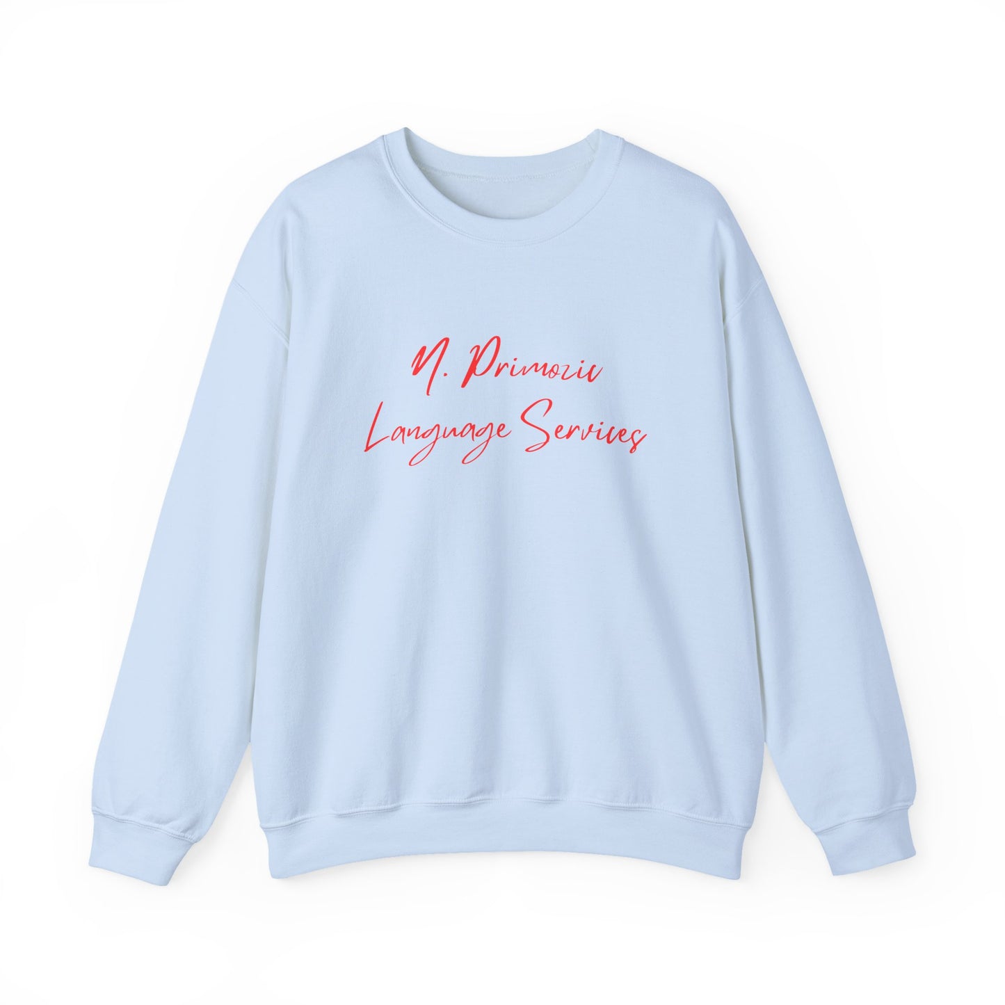N. Primozic Language Services Sweatshirt Red Font