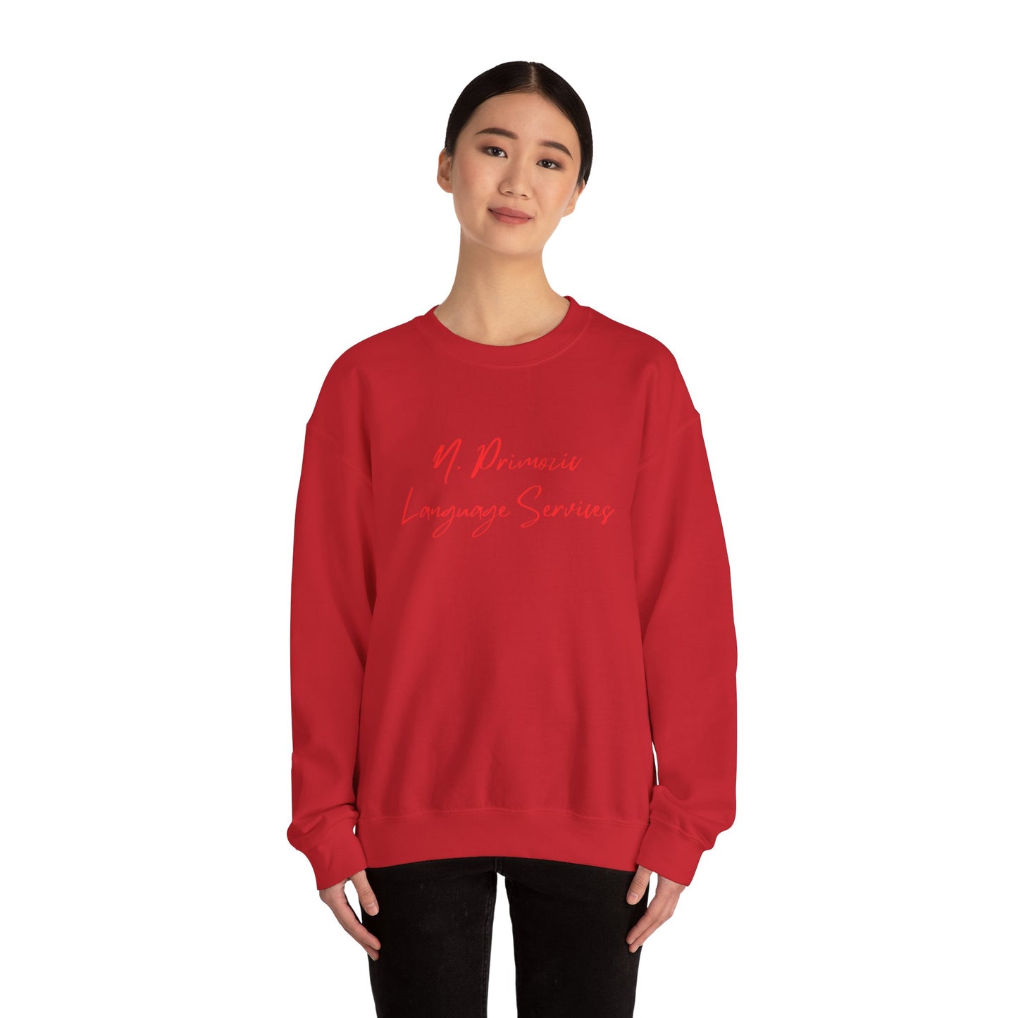 N. Primozic Language Services Sweatshirt Red Font