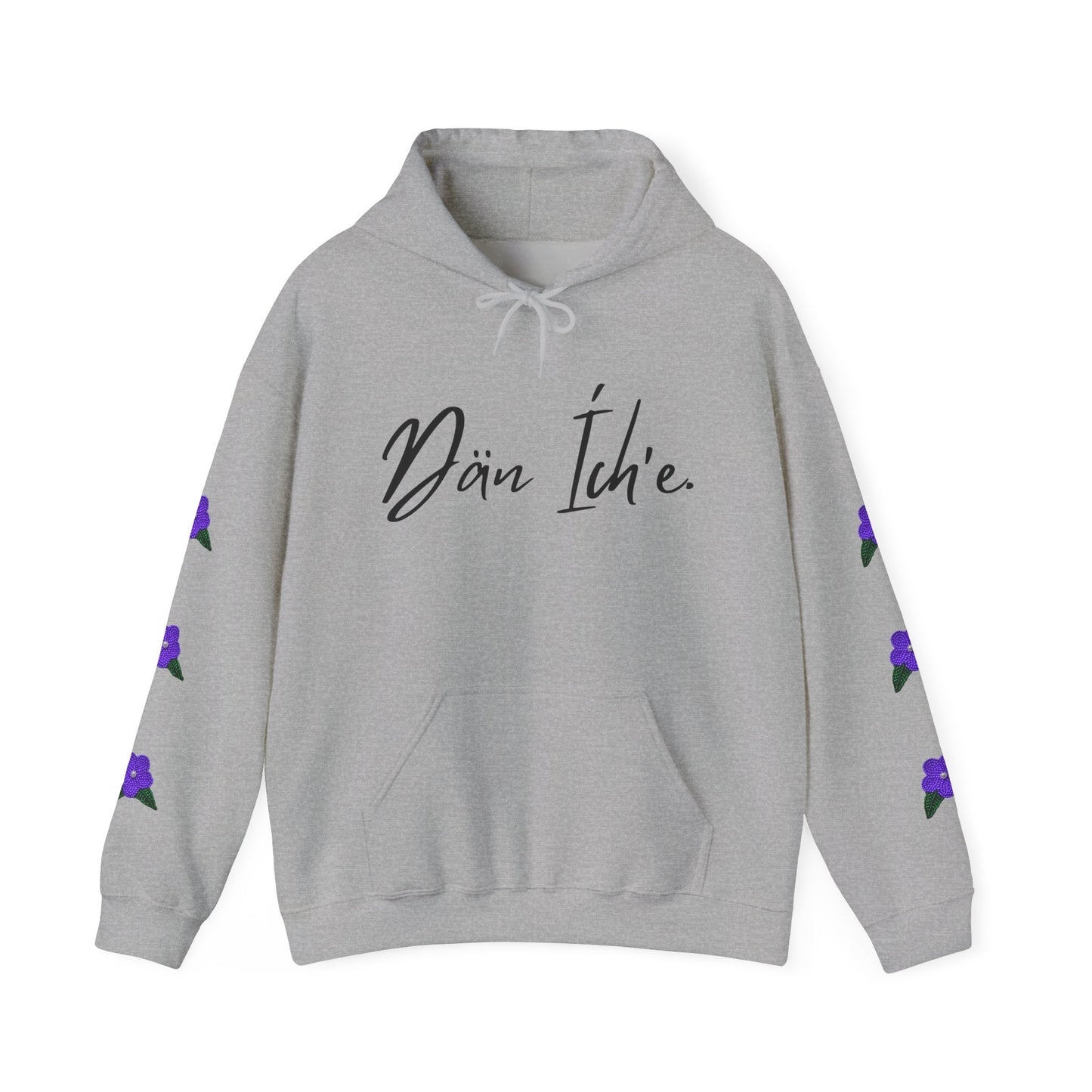 "I am Dän" Hoodie Purple Flower