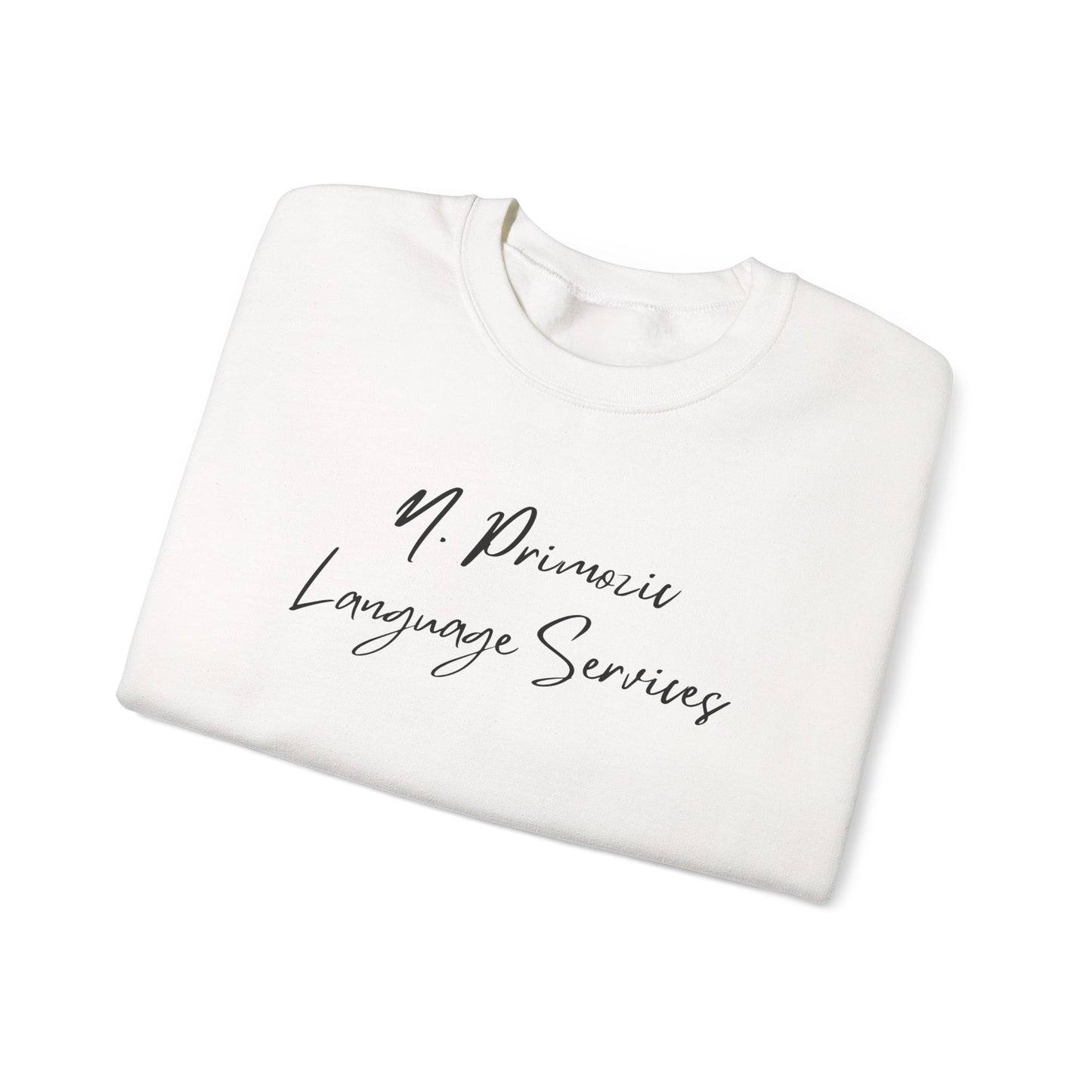 N. Primozic Language Services Sweatshirt Black Font