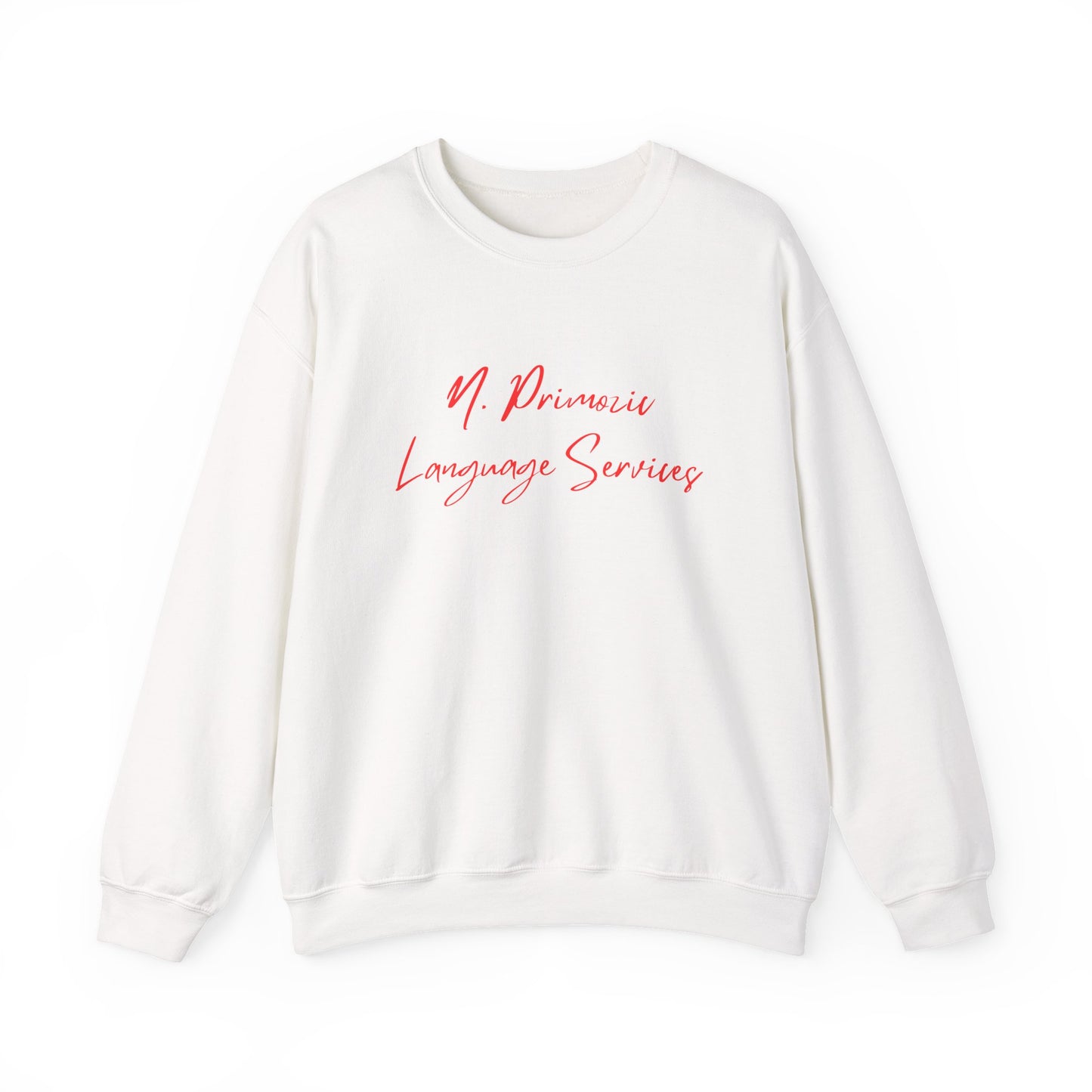 N. Primozic Language Services Sweatshirt Red Font