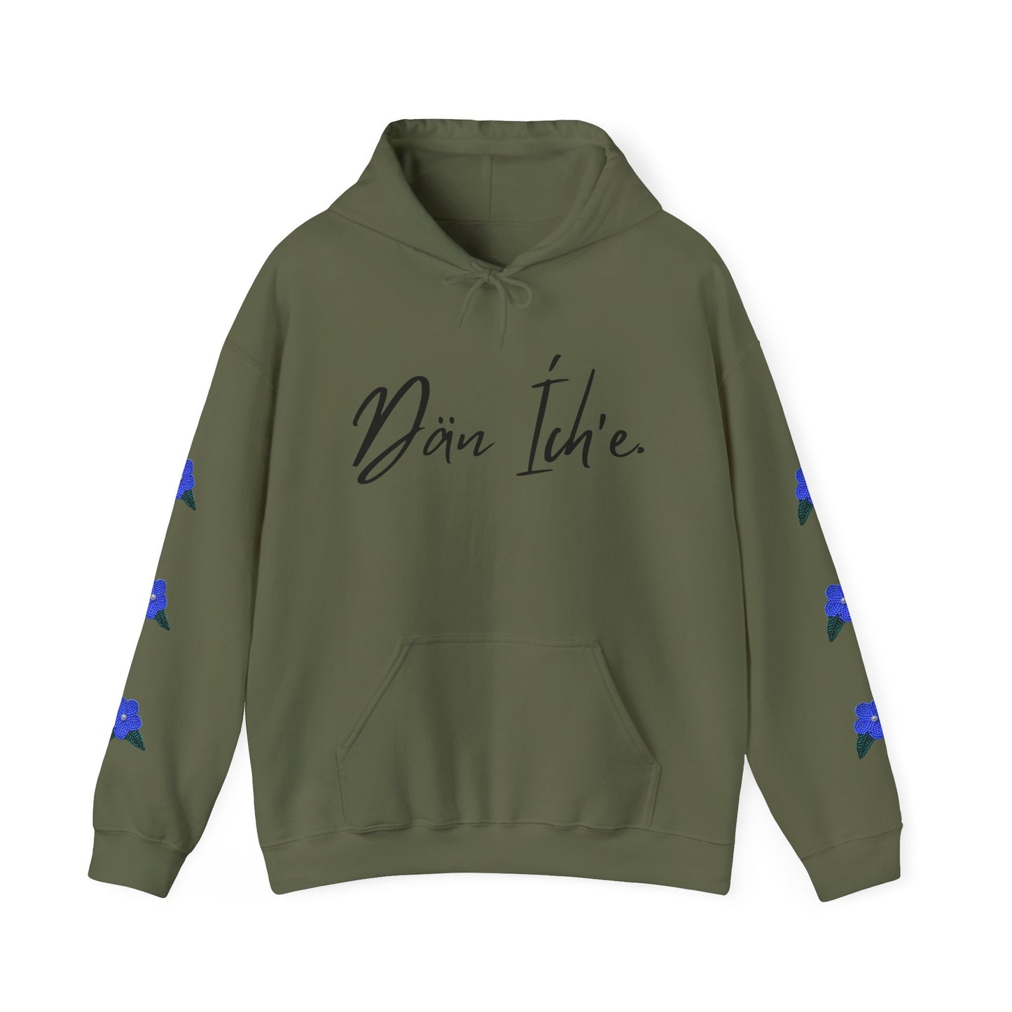 "I am Dän" Blue Flower Hoodie