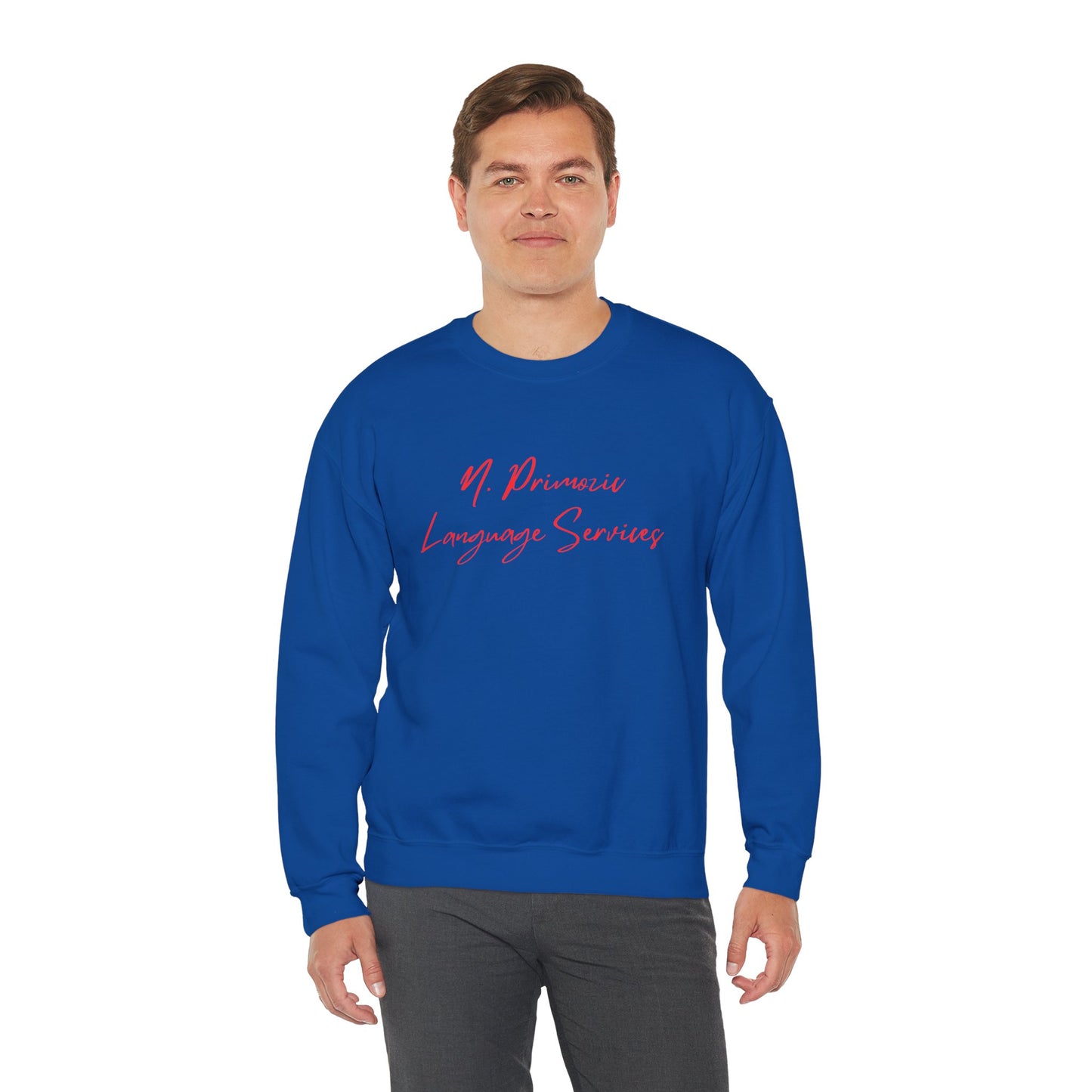 N. Primozic Language Services Sweatshirt Red Font