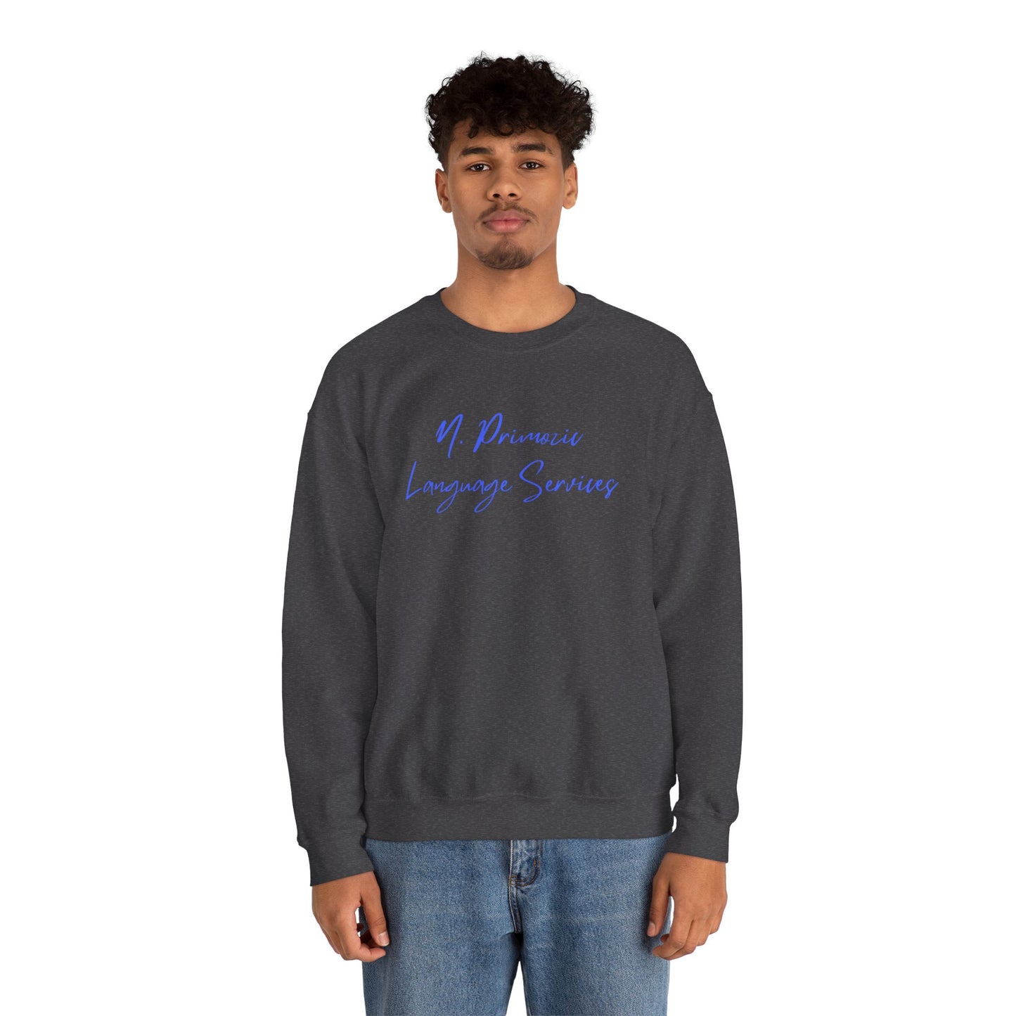 N. Primozic Language Services Sweatshirt Blue Font
