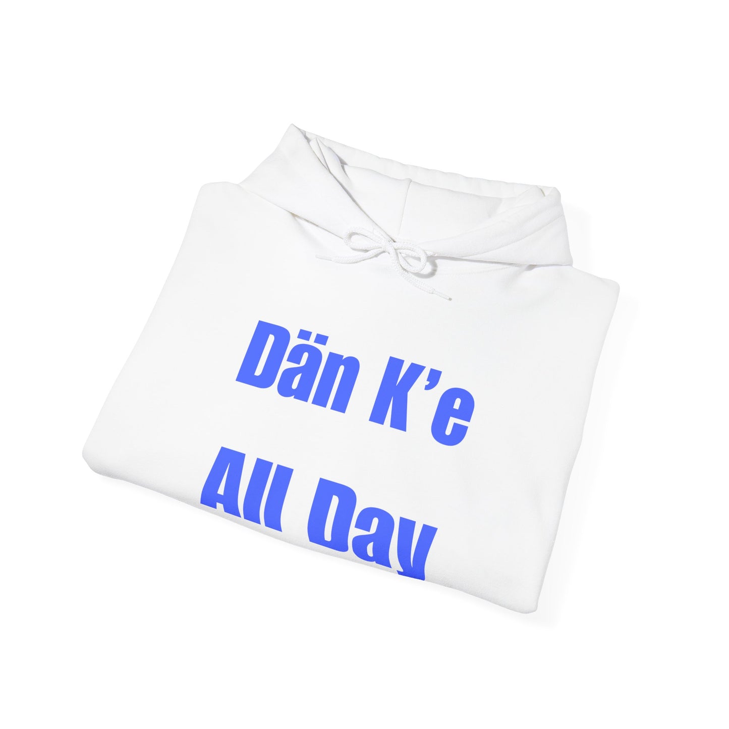 Dän K’e All Day Bold Hoodie Blue font