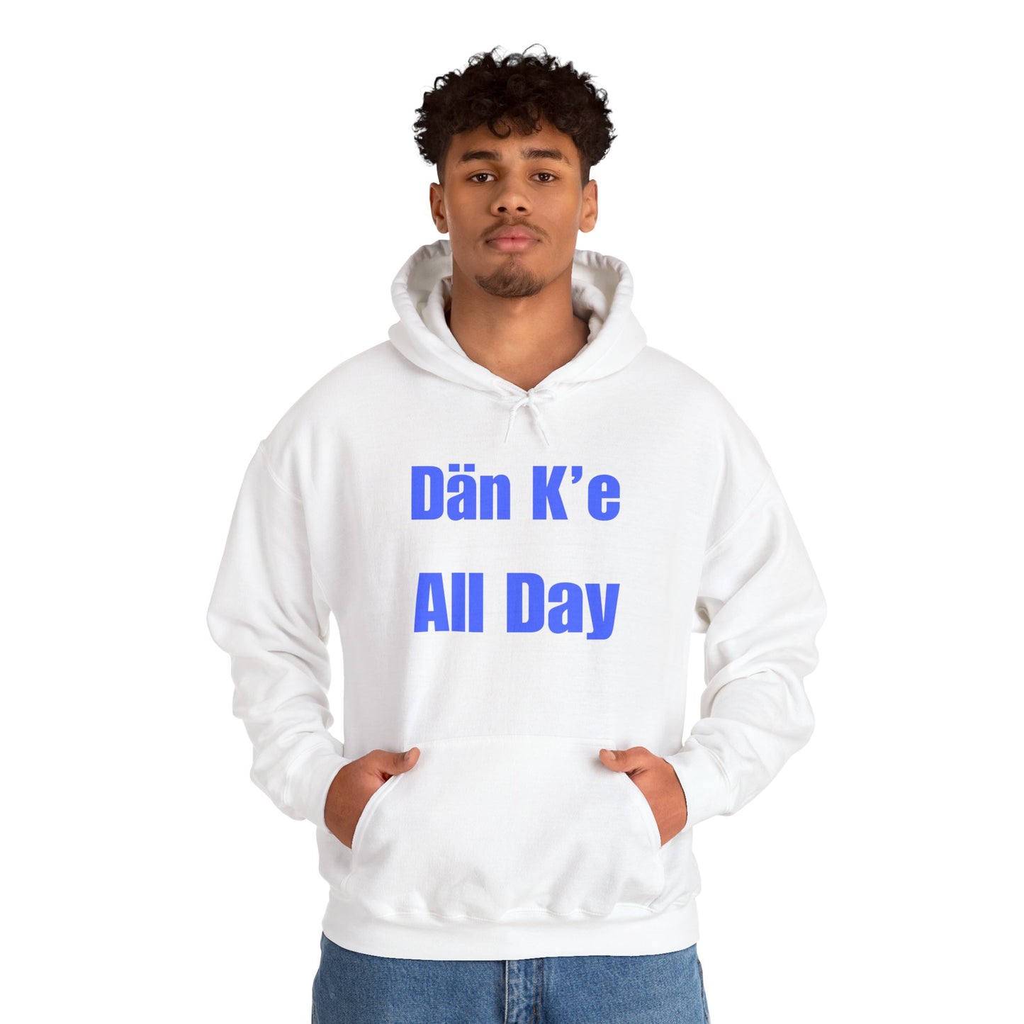 Dän K’e All Day Bold Hoodie Blue font