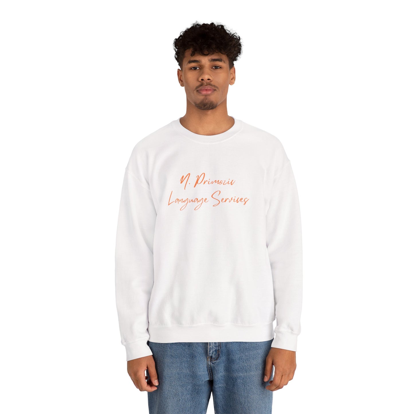 N. Primozic Language Services Sweatshirt Orange Font