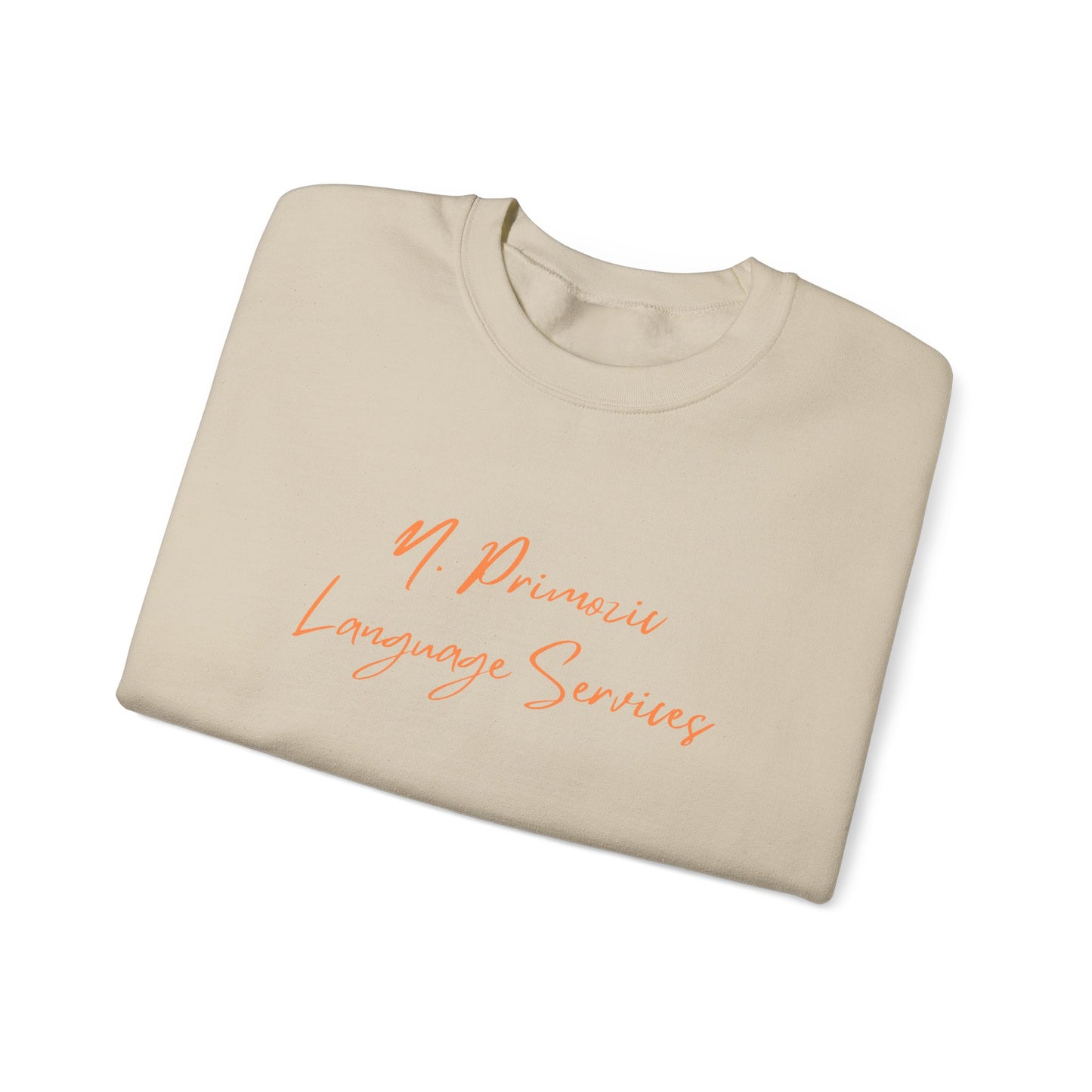 N. Primozic Language Services Sweatshirt Orange Font